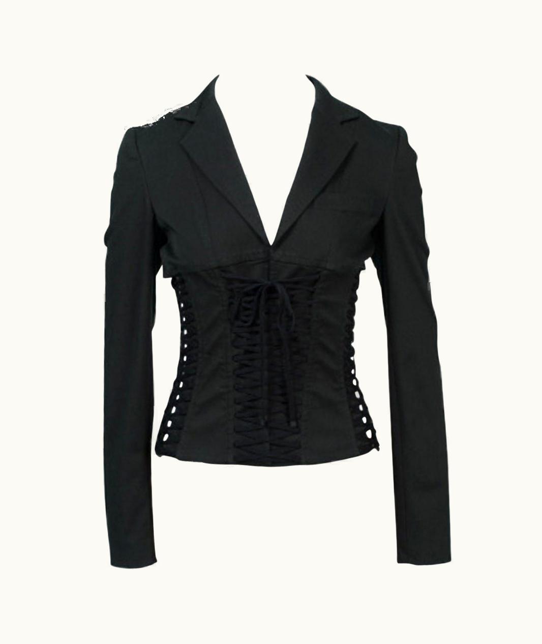 Dolce & Gabbana 2002 Vintage Dolce & Gabbana Corseted Black Blazer
