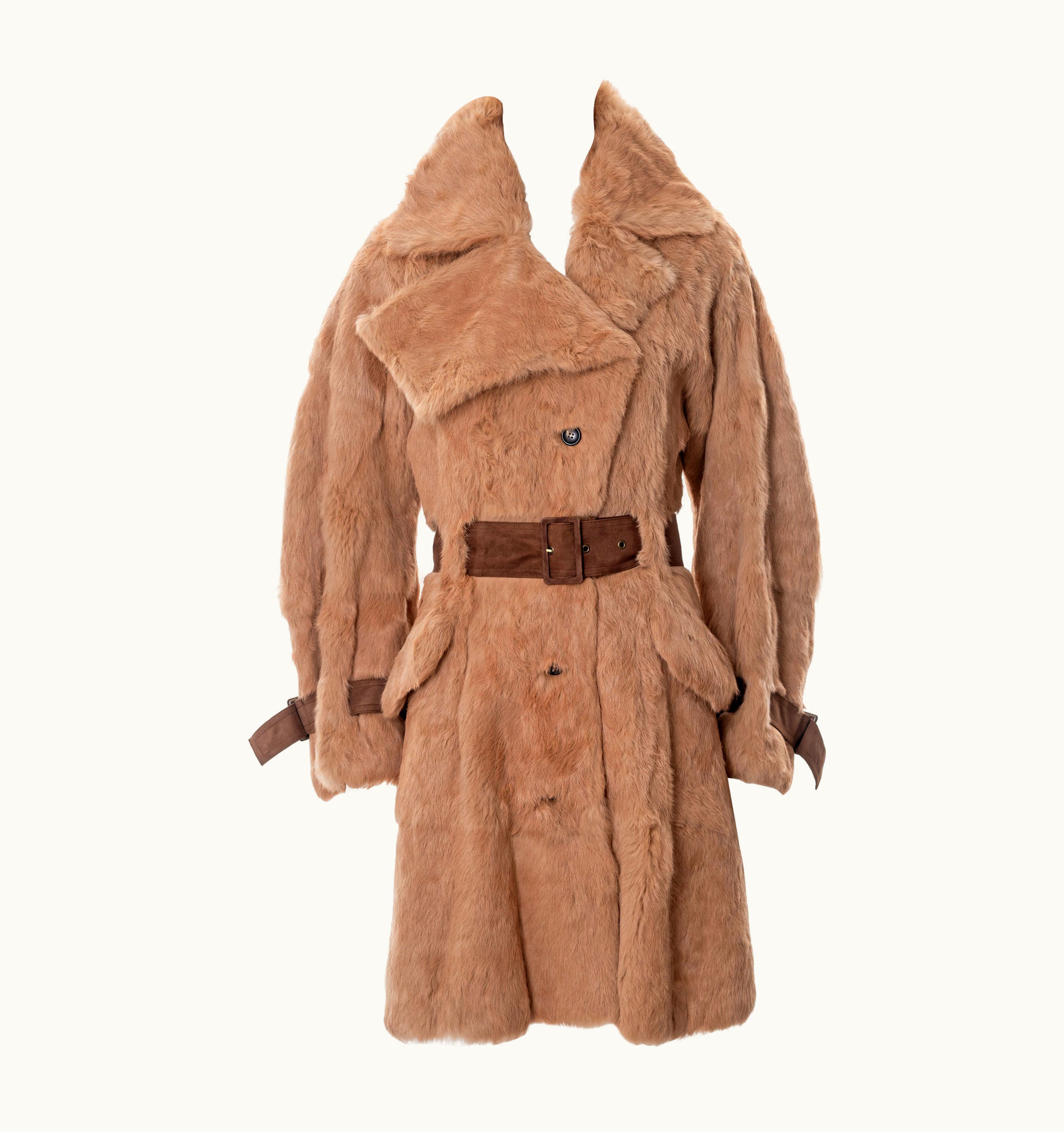 John Galliano John Galliano Fawn Rabbit Fur Trench Coat, AW 2003