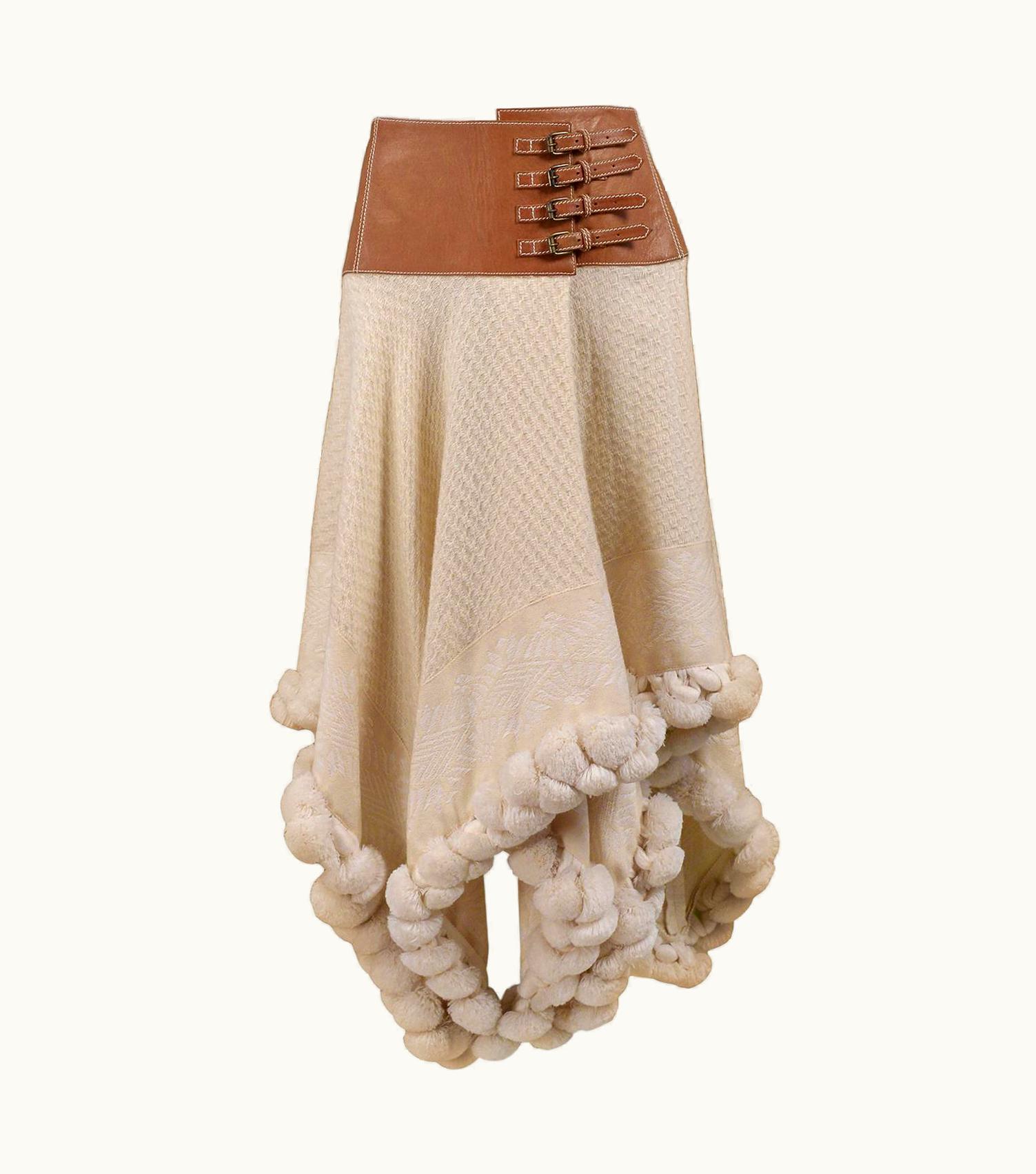 Alexander McQueen Vintage Alexander McQueen Cream Wool Skirt 2003