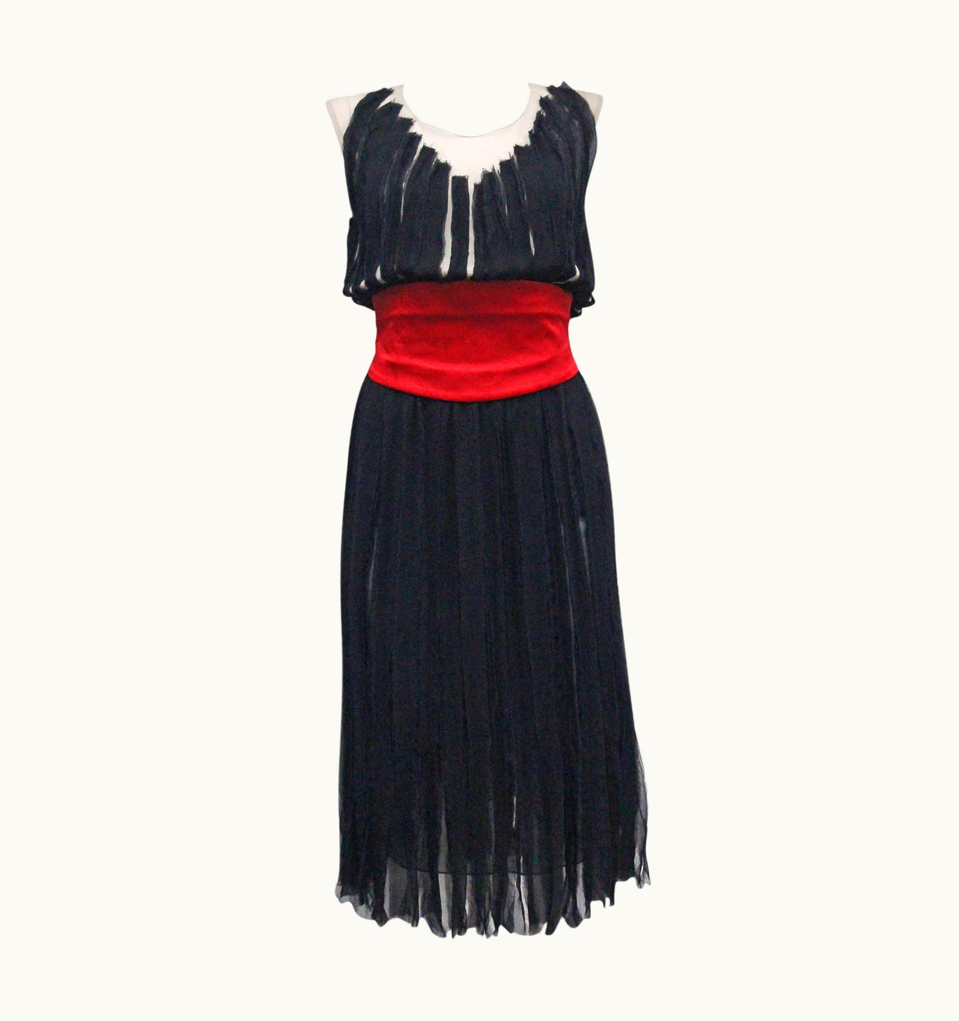 Givenchy Givenchy Silk Chiffon Corseted Evening Dress, C 2007