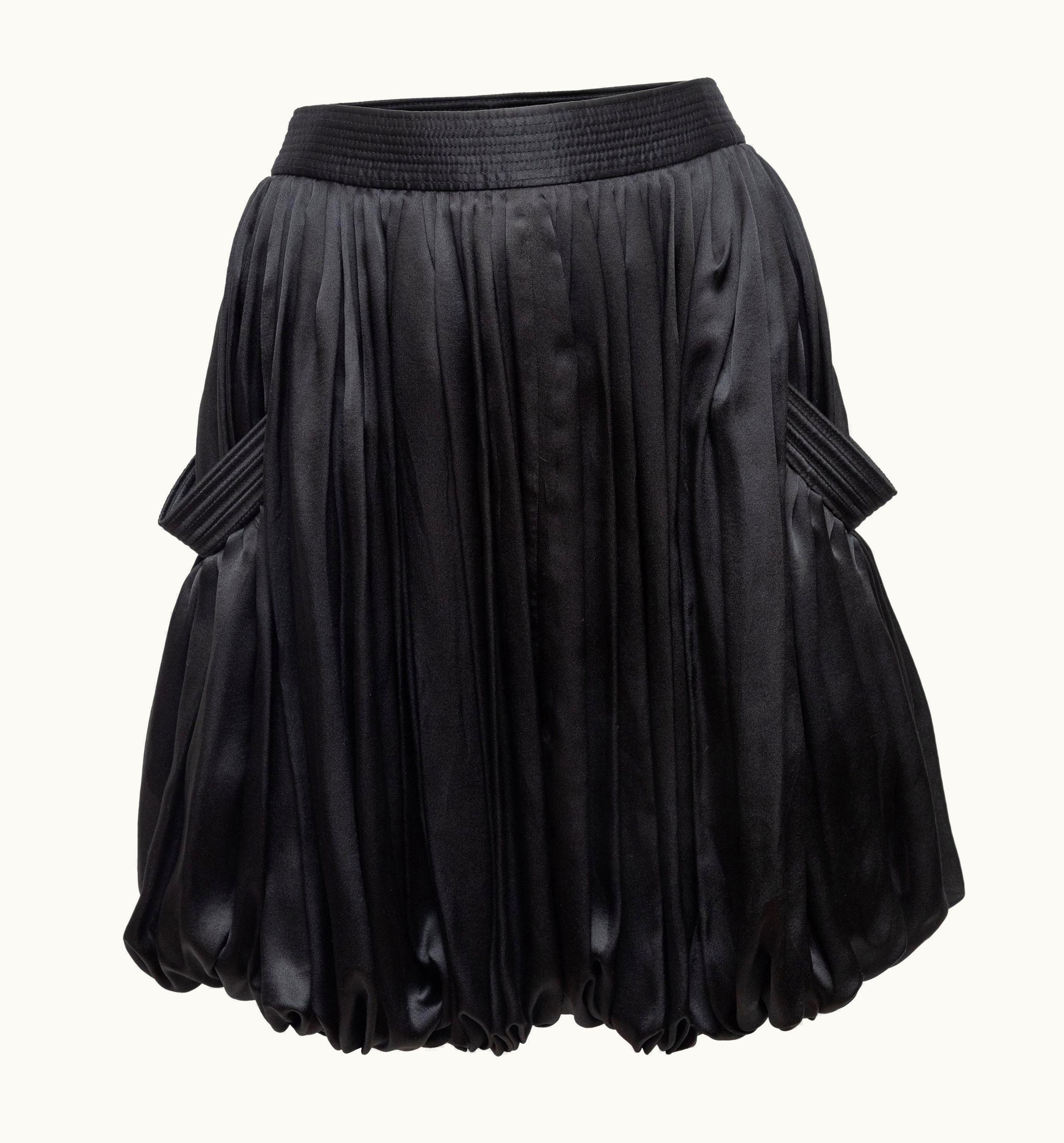 Alexander McQueen Alexander McQueen Black 2007 Silk Bubble Hem Skirt