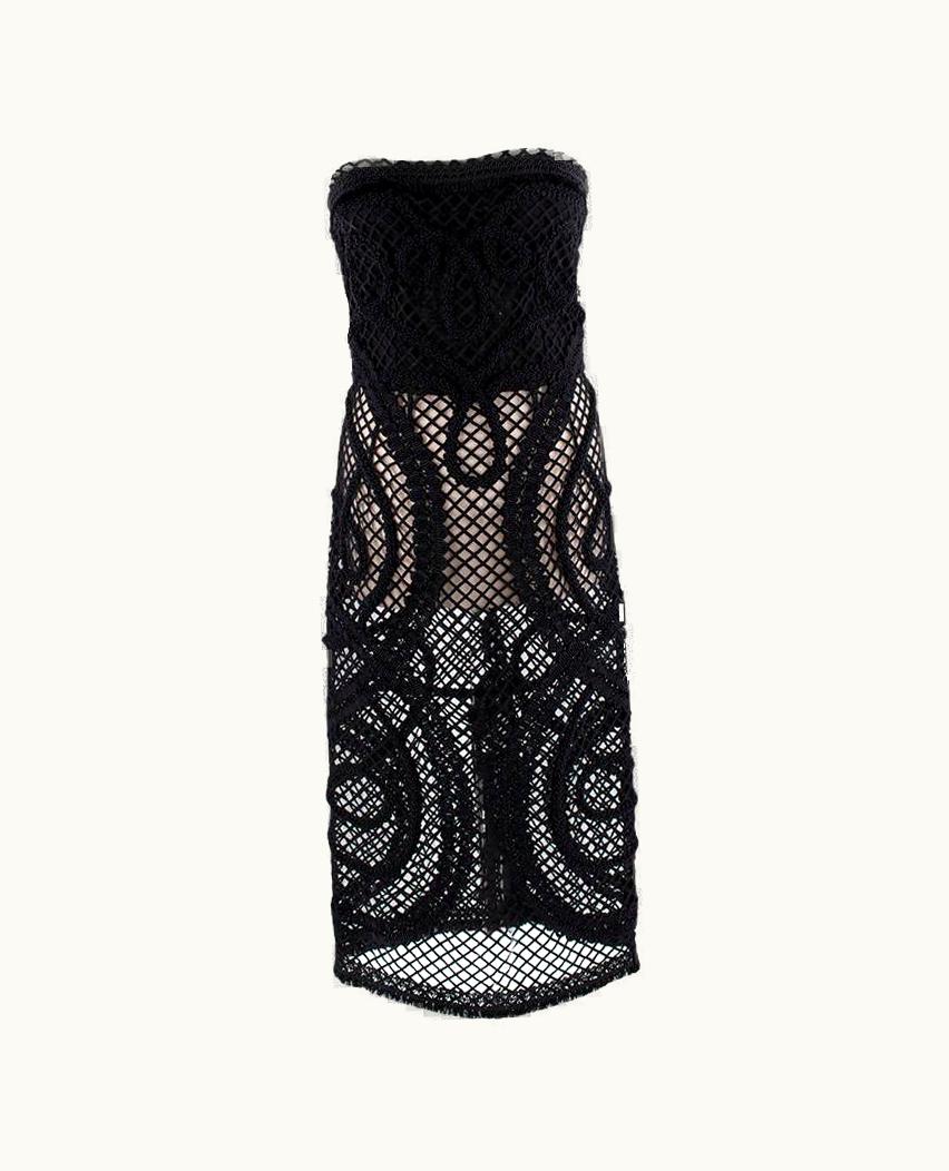 Dolce & Gabbana Dolce & Gabbana Strapless Mesh Applique Bustier Dress