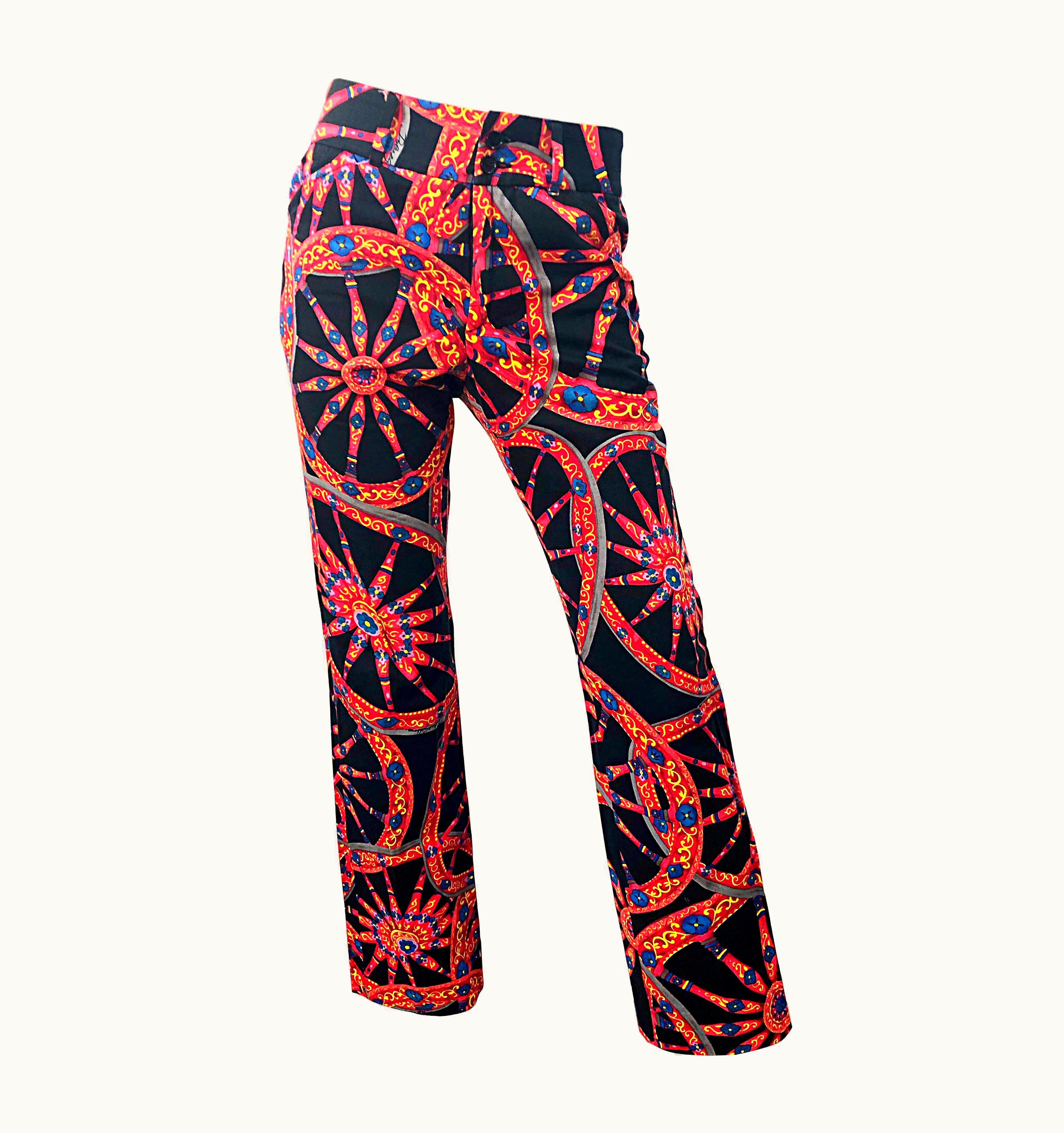 Dolce & Gabbana 1990s Dolce & Gabbana Sex & The City Nautical Sicilian Cart Wheel 90s Trousers