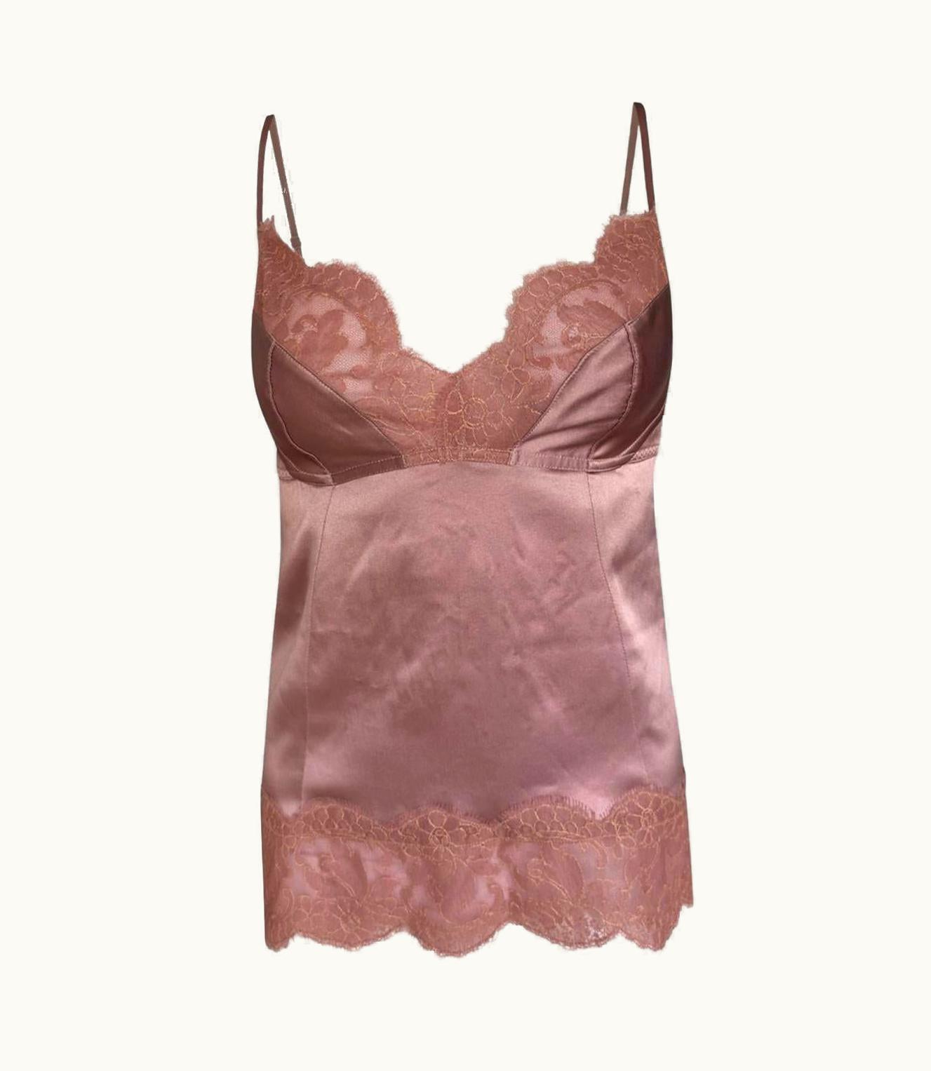 Dolce & Gabbana Dolce And Gabbana Silk Cami Top With Lace Details