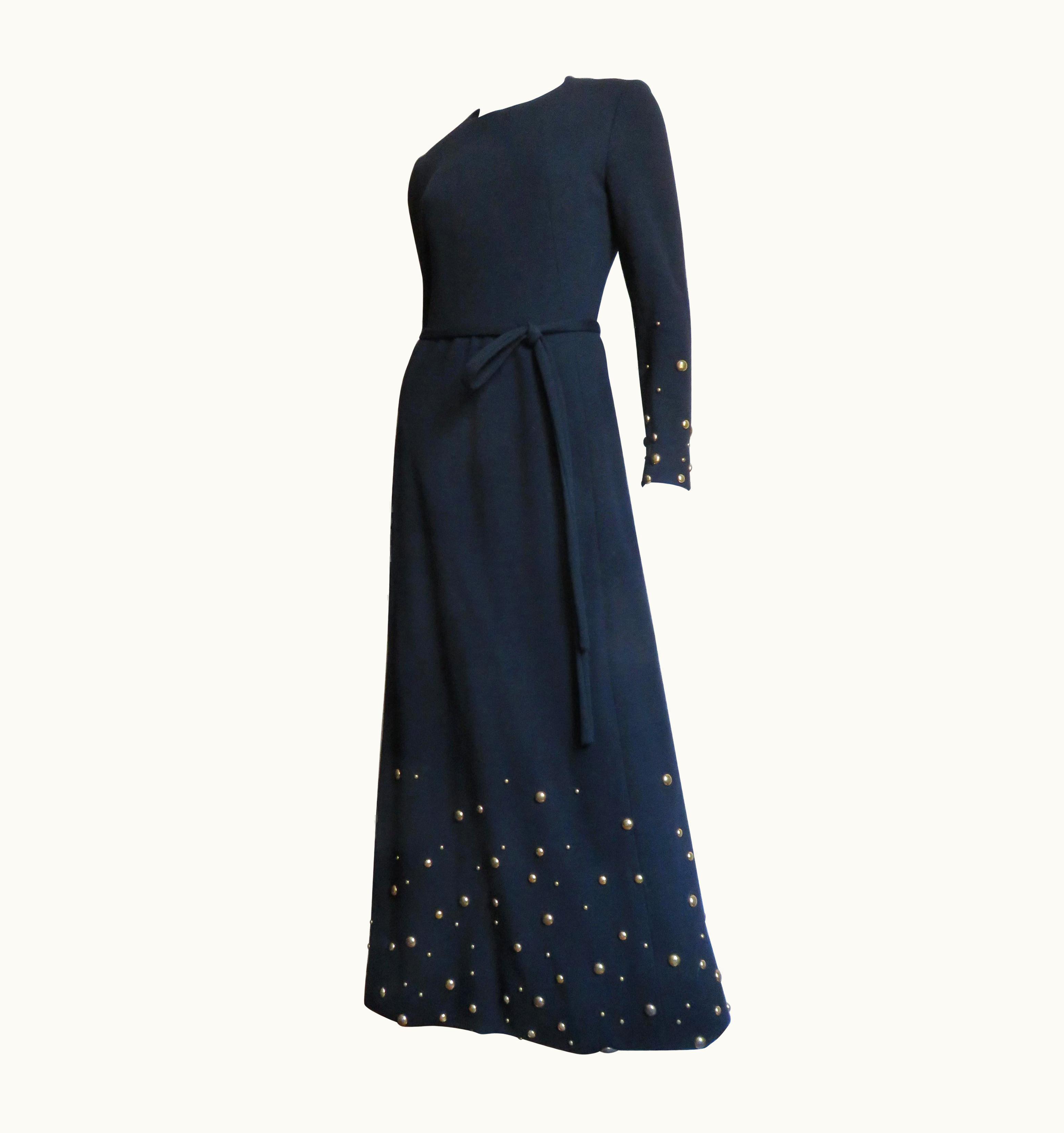 Givenchy Givenchy Nouvelle Boutique 1970s Maxi Dress And Wrap With Stud Trim