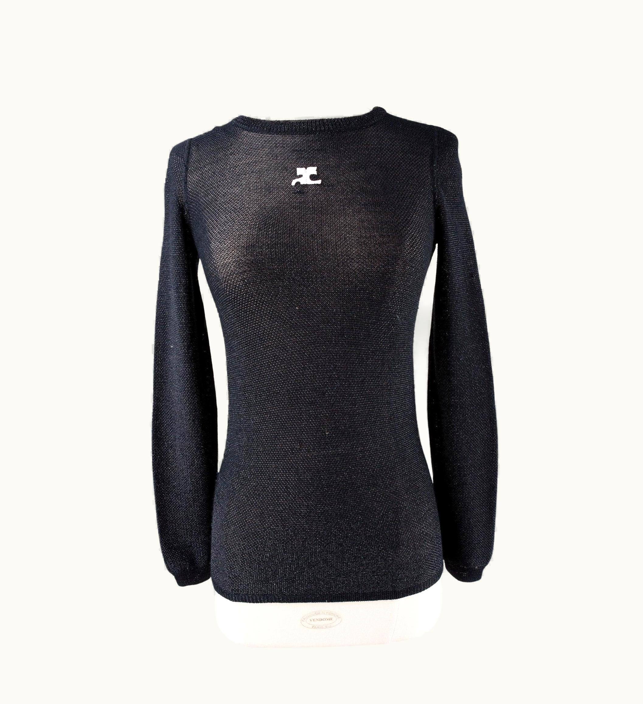 Courrèges Silver Lurex And Knitted Jumper By André Courrèges - France Circa 1980