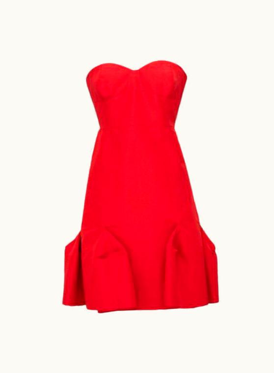 Oscar De La Renta Oscar De La Renta Cherry Red Mini Dress, 1980'