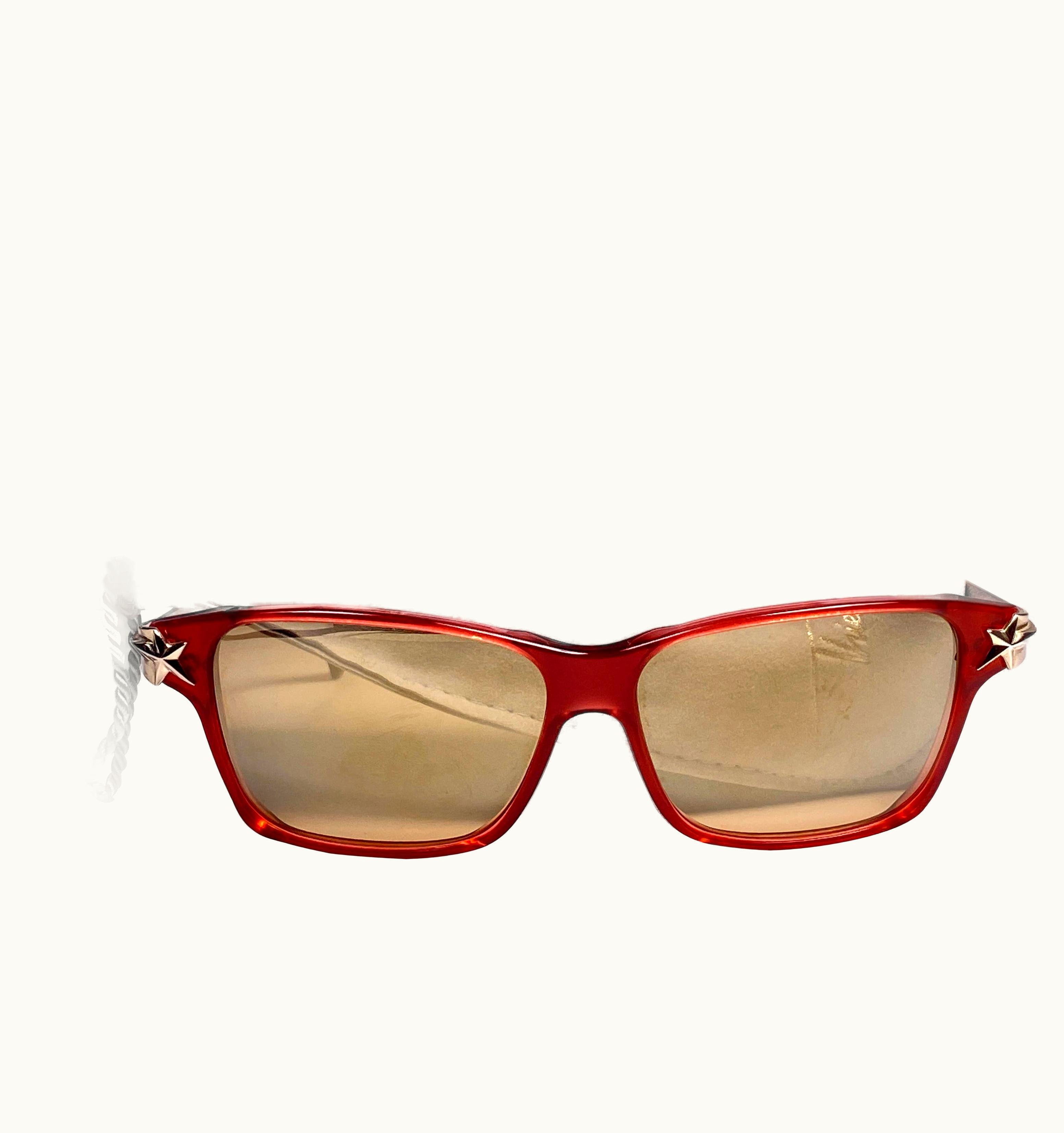 Mugler Vintage Thierry Mugler Red Gold Lenses Medium Size 1980' Paris Sunglasses