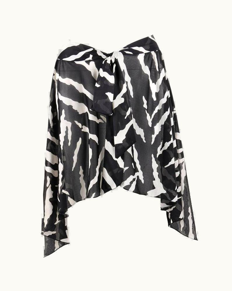 Oscar De La Renta Oscar De La Renta Swimwear C.1980' Zebra Print Beach Wrap Cover Up