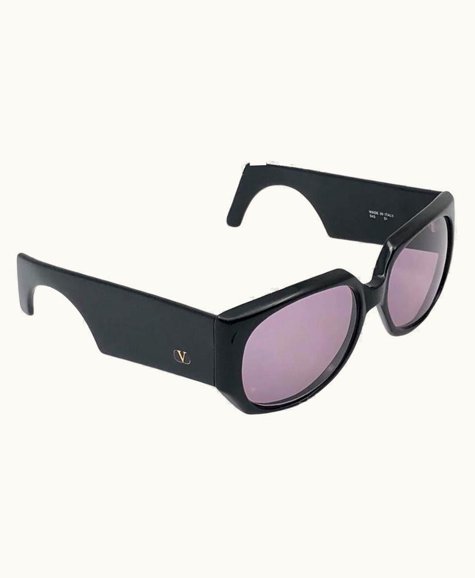 Valentino Vintage Valentino 543 Black Sleek Mask Sunglasses 1980' Made In Italy