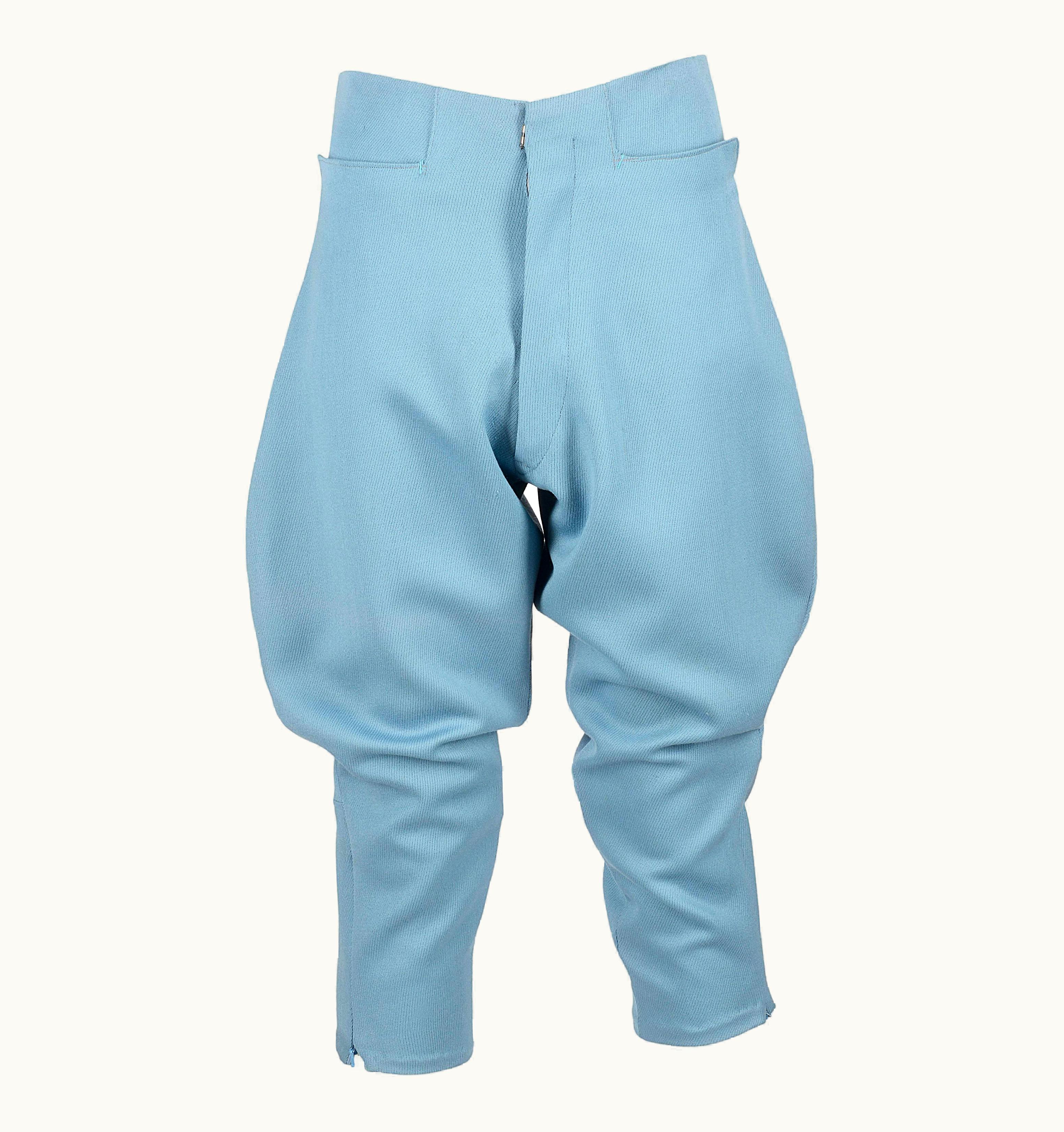 Vivienne Westwood Vivienne Westwood Mens Blue Wool Riding Breeches Style Cropped Pants