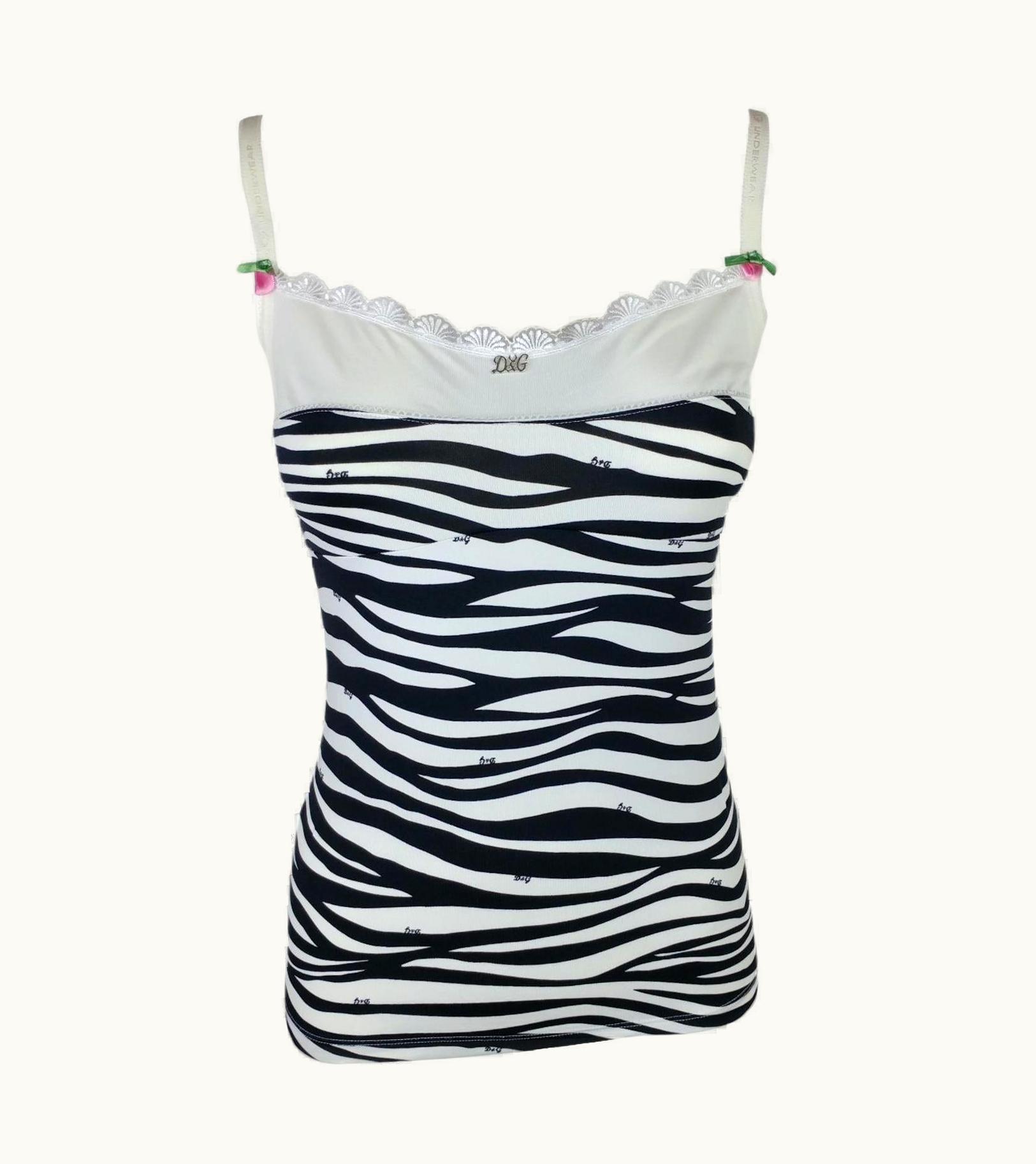 Dolce & Gabbana Dolce & Gabbana - Genuine Zebra Black And White Tank Top