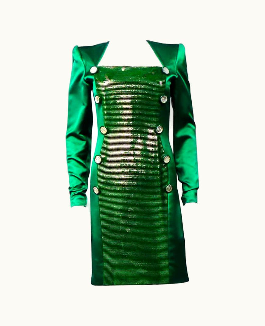 Givenchy A Hubert De Givenchy Catwalk Dress 'in Satin And Lamé Velvet Circa 1985