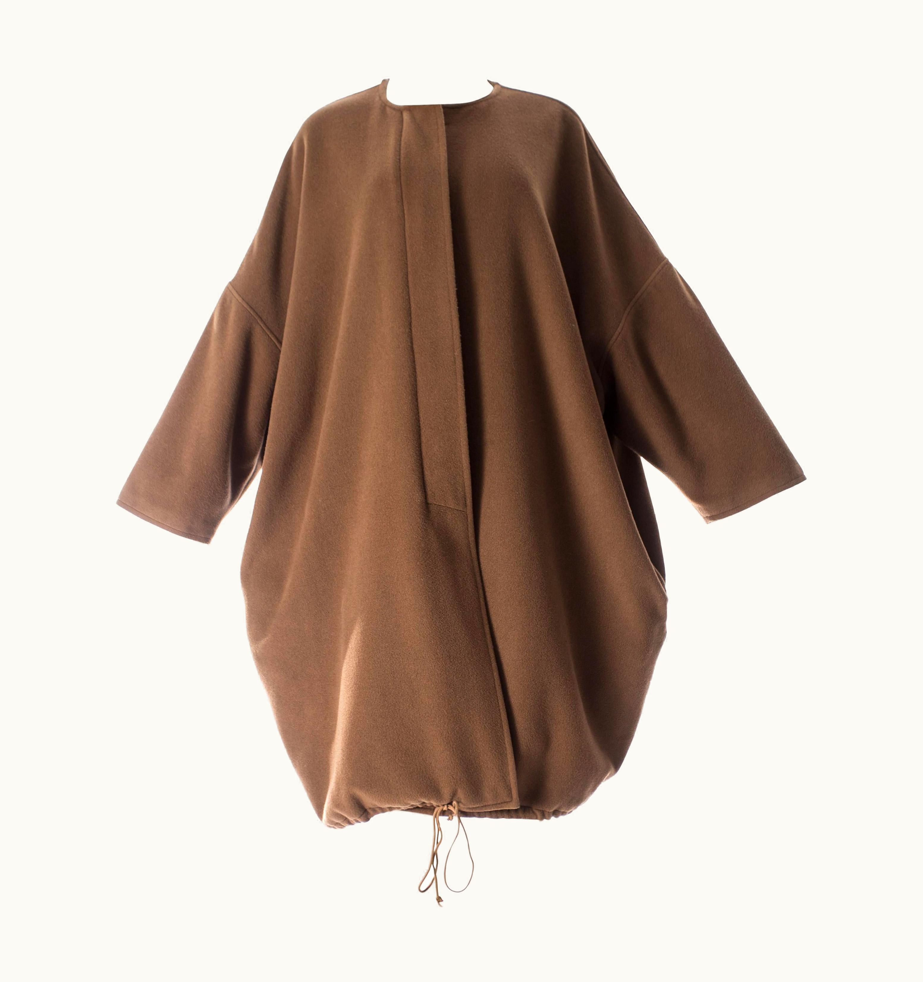 Dolce & Gabbana Dolce & Gabbana Camal Wool Oversized Balloon Drawstring Hem Coat, AW 1986