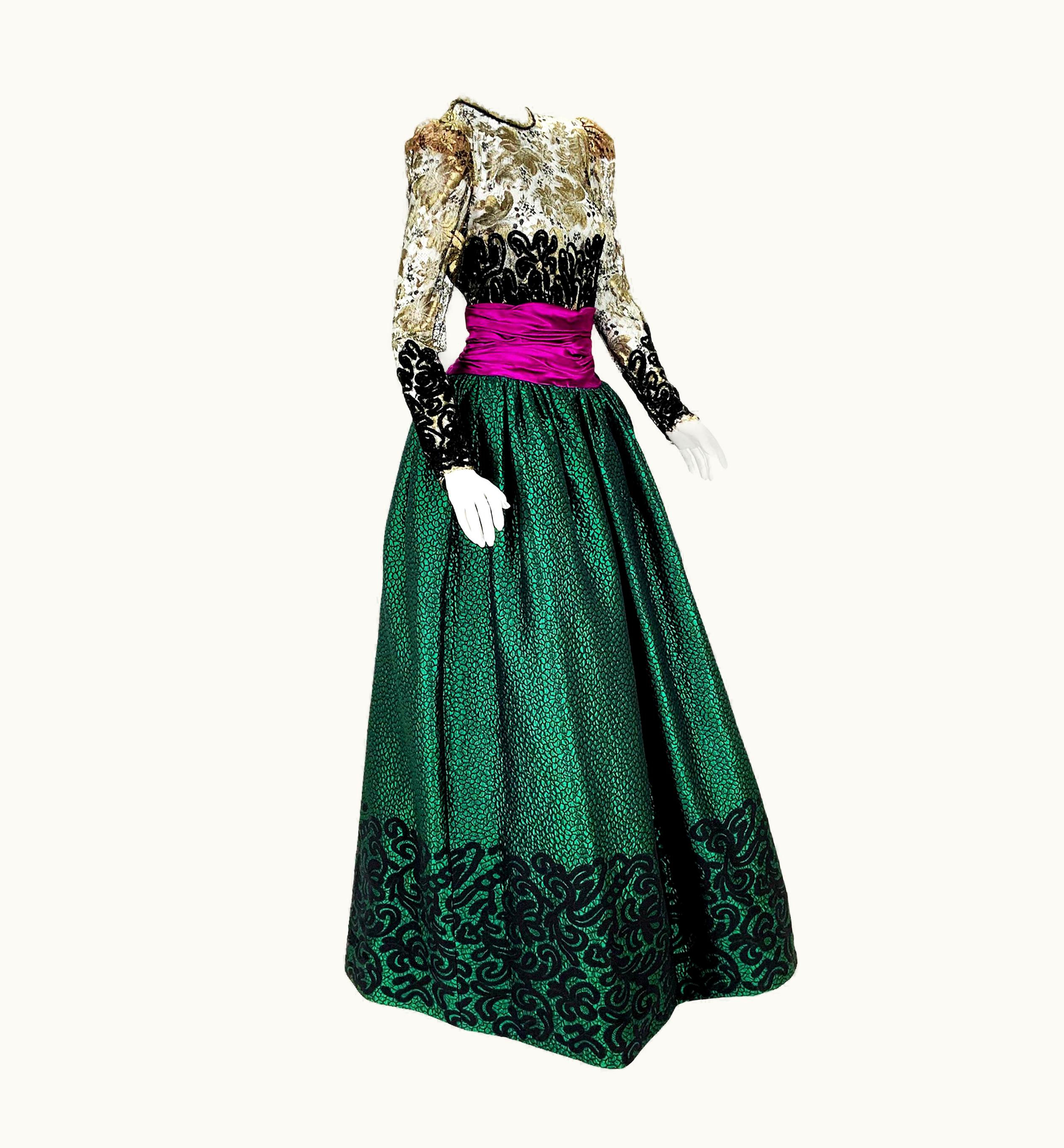 Oscar De La Renta Oscar De La Renta For Fred Hayman Beverly Hills 1986 Houston Museum Dress Us