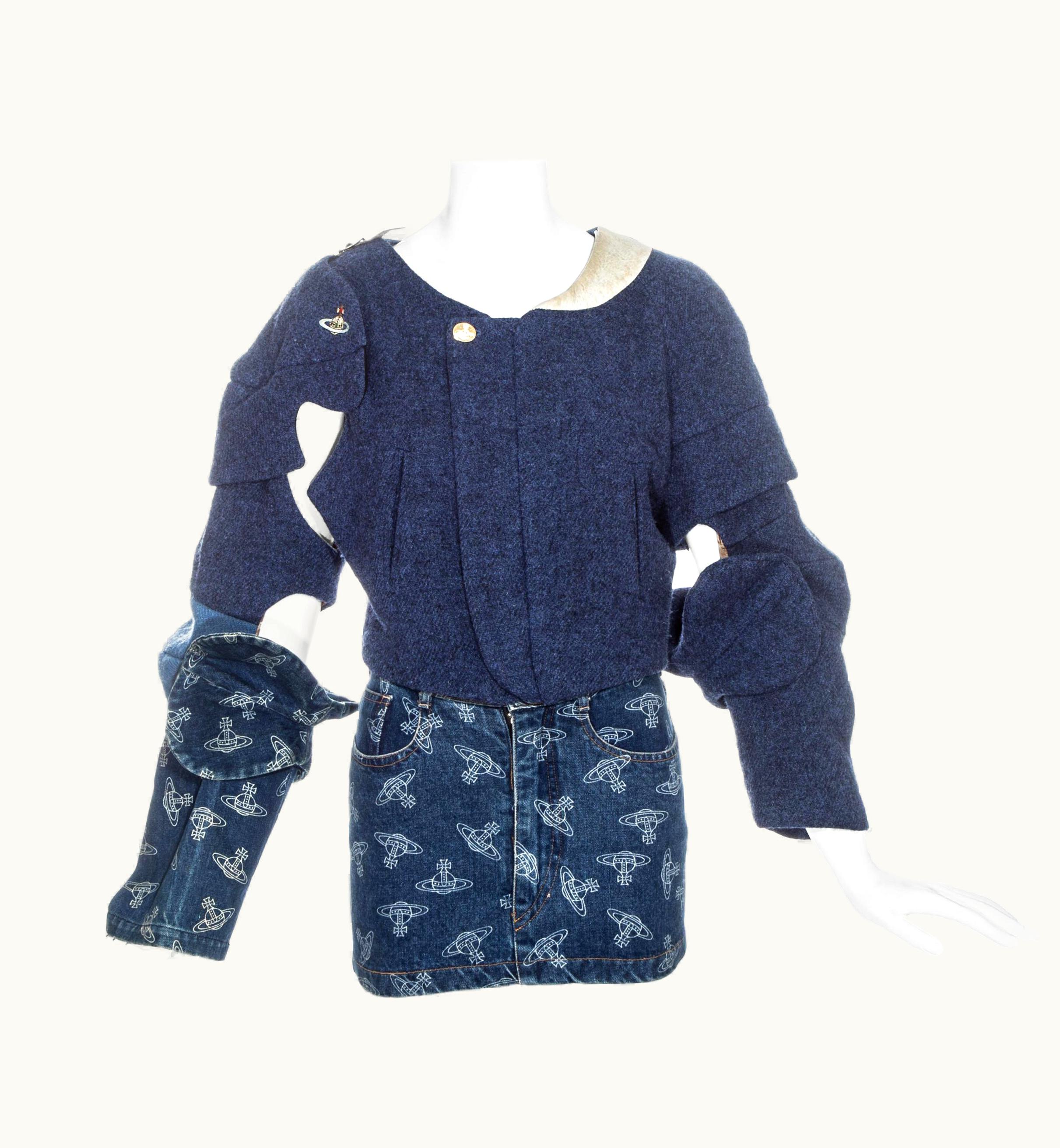 Vivienne Westwood Vivienne Westwood Tweed And Denim 'time Machine' Jacket And Mini Skirt, AW 1988