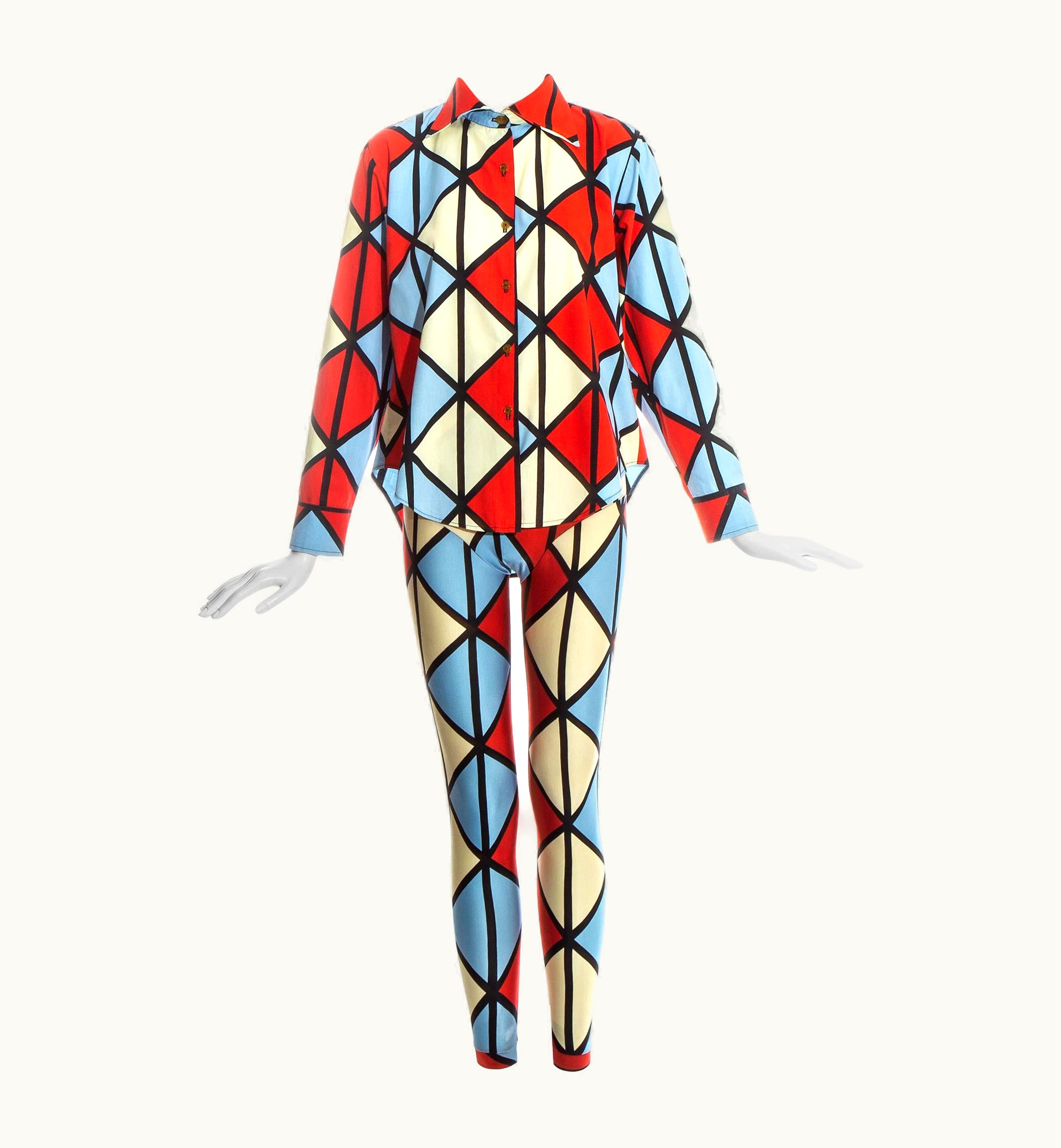 Vivienne Westwood Vivienne Westwood 'Voyage To Cythera' Harlequin Leggings And Shirt Set, AW 1989