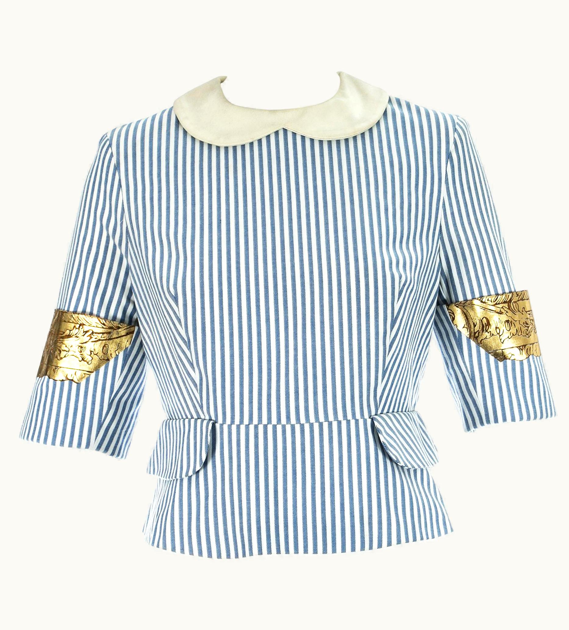 Vivienne Westwood Vivienne Westwood Blue And White Striped Back To Front Blouse, S/S 1989