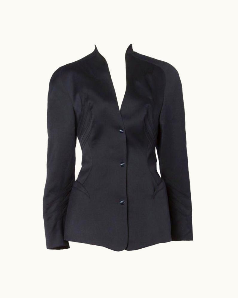 Mugler Thierry Mugler Vintage 1980s 80s Iconic Black Blazer Suit Jacket