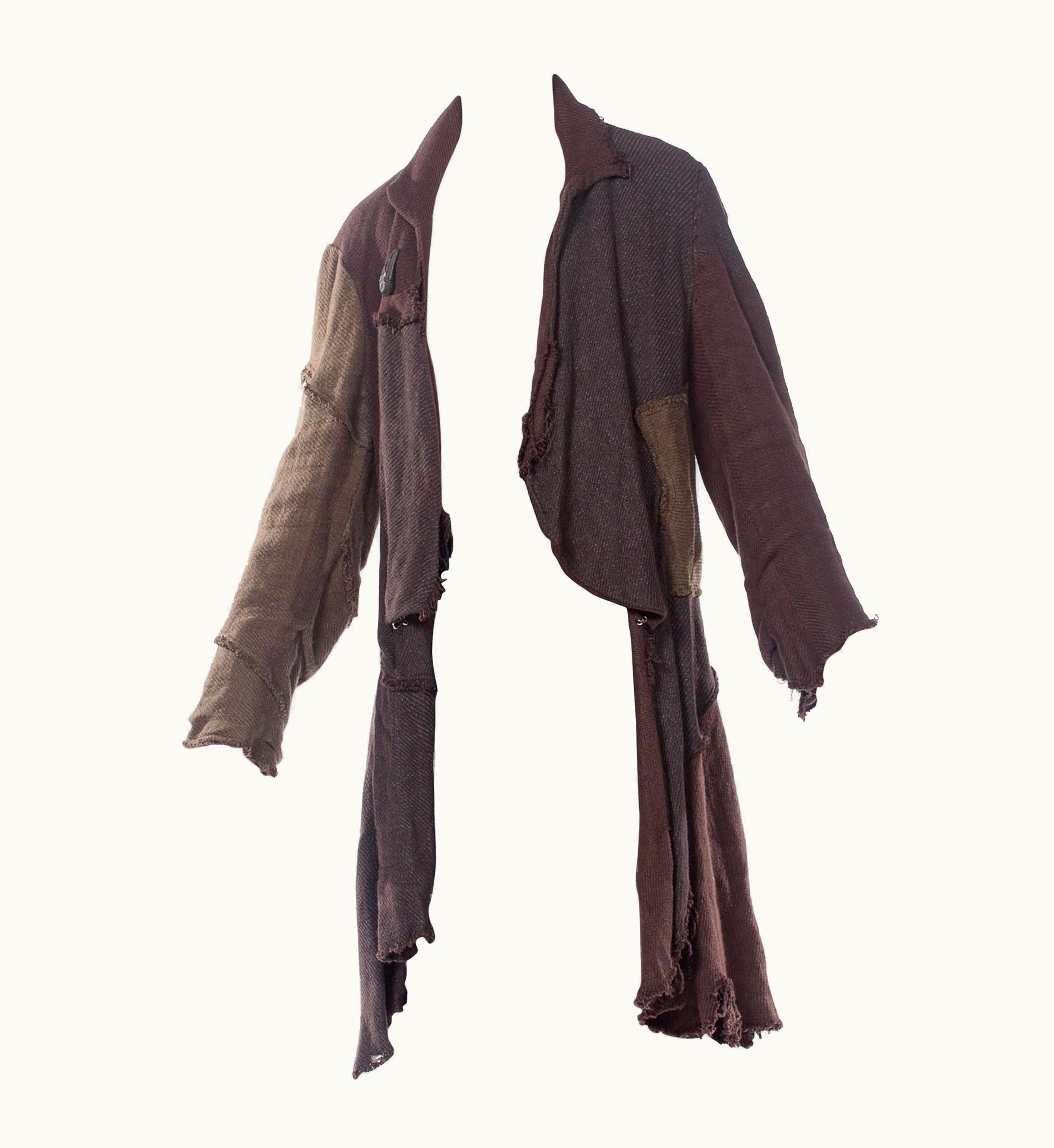 Vivienne Westwood 1990' Vivienne Westwood Brown Metallic Linen Blend Deconstructed Mud Style Uni