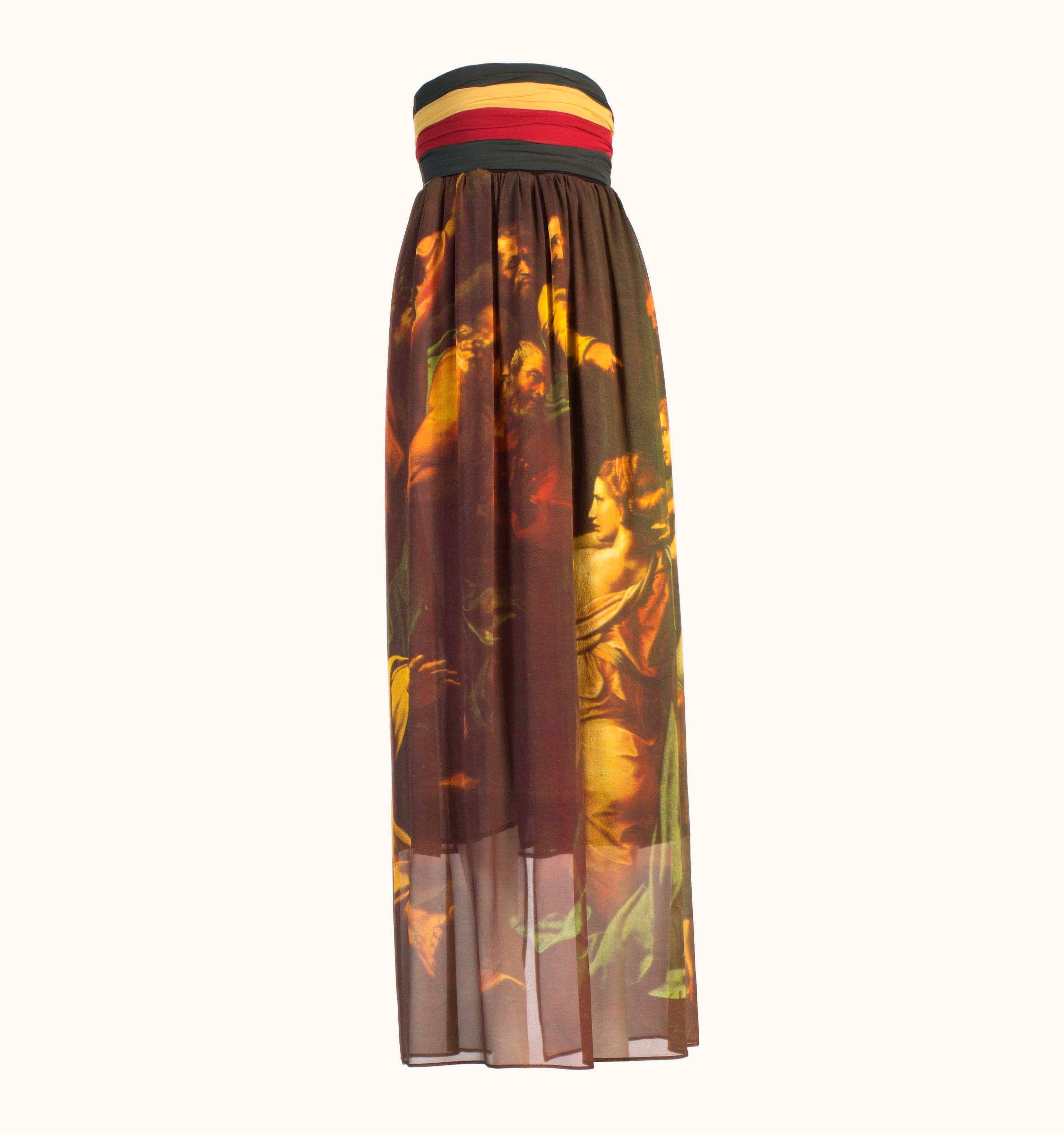Dolce & Gabbana Dolce & Gabbana Silk Georgette Raphael Painting Print Maxi Skirt, S/S 1990