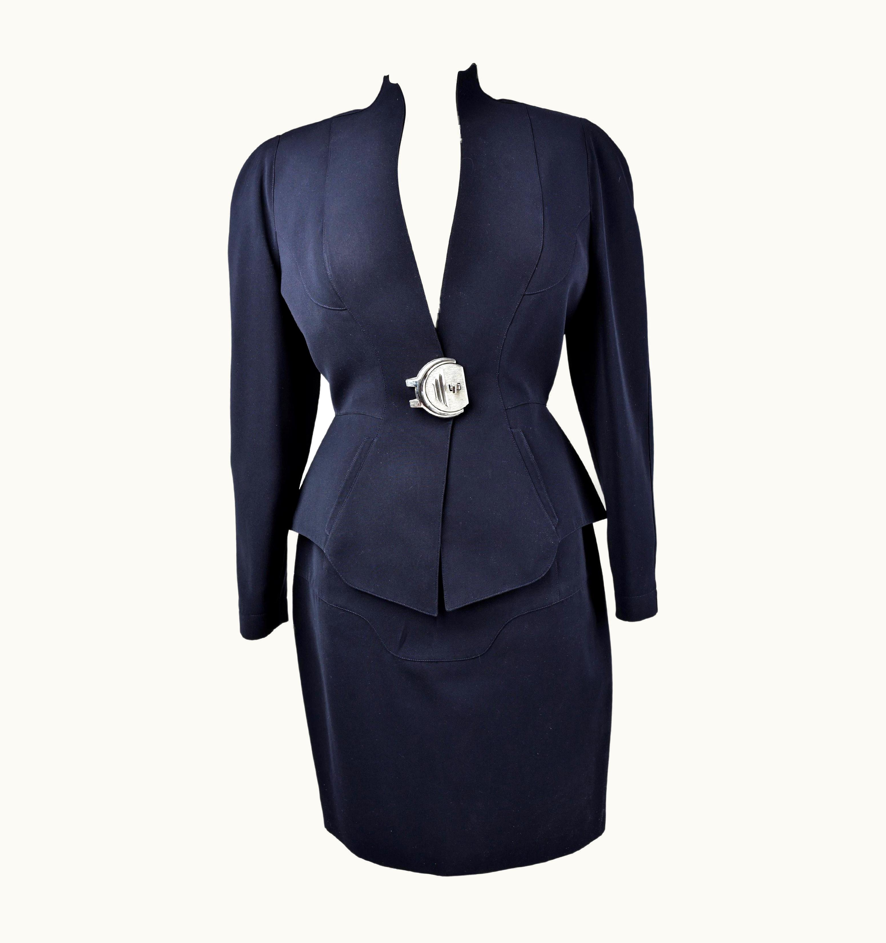 Mugler A Thierry Mugler Couture Black Tuxedo Skirt Suit - France Circa 1990/2000 2000