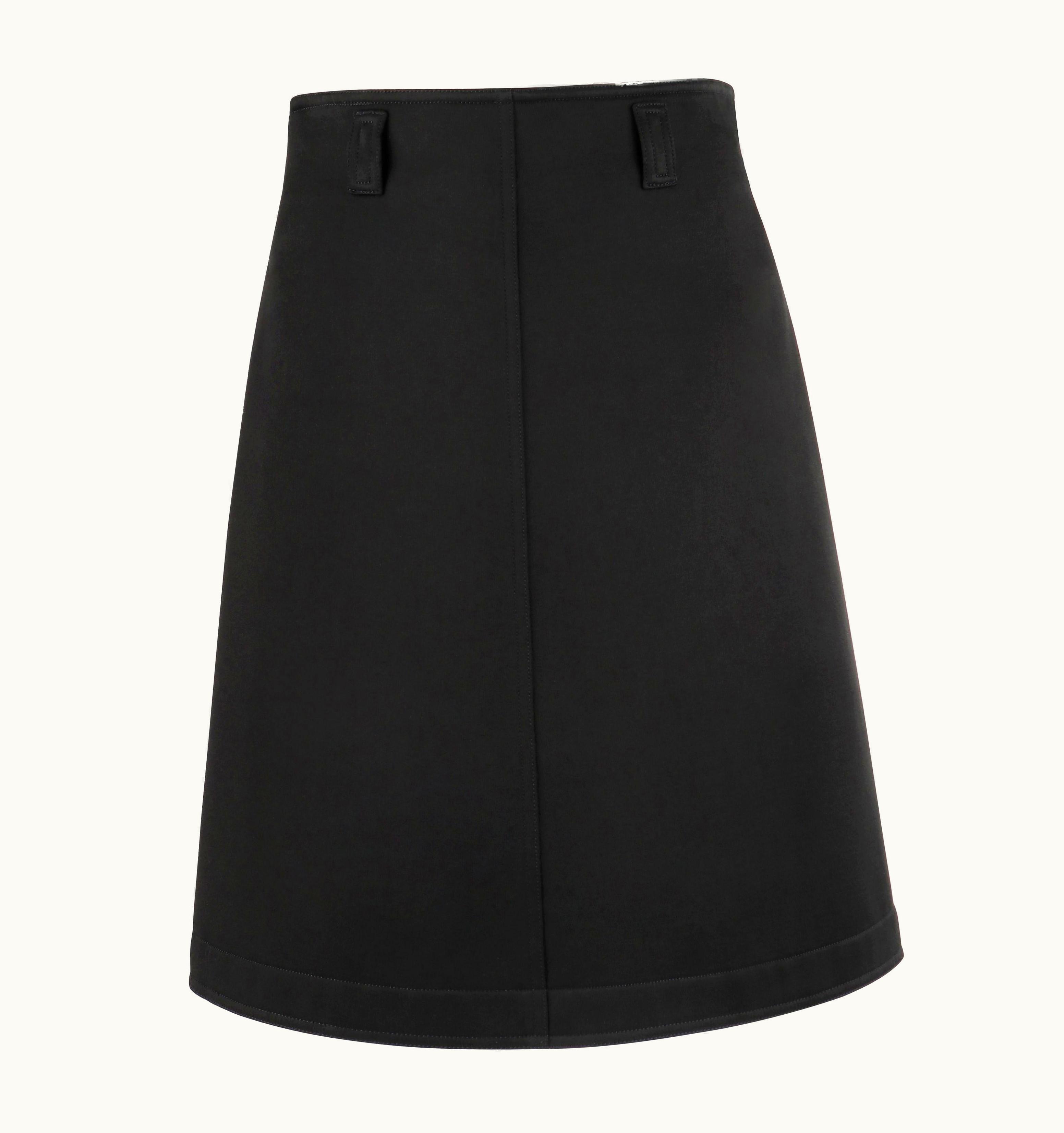 Courrèges Courrèges C.1990' Black Classic Below Knee Length A-Line Skirt