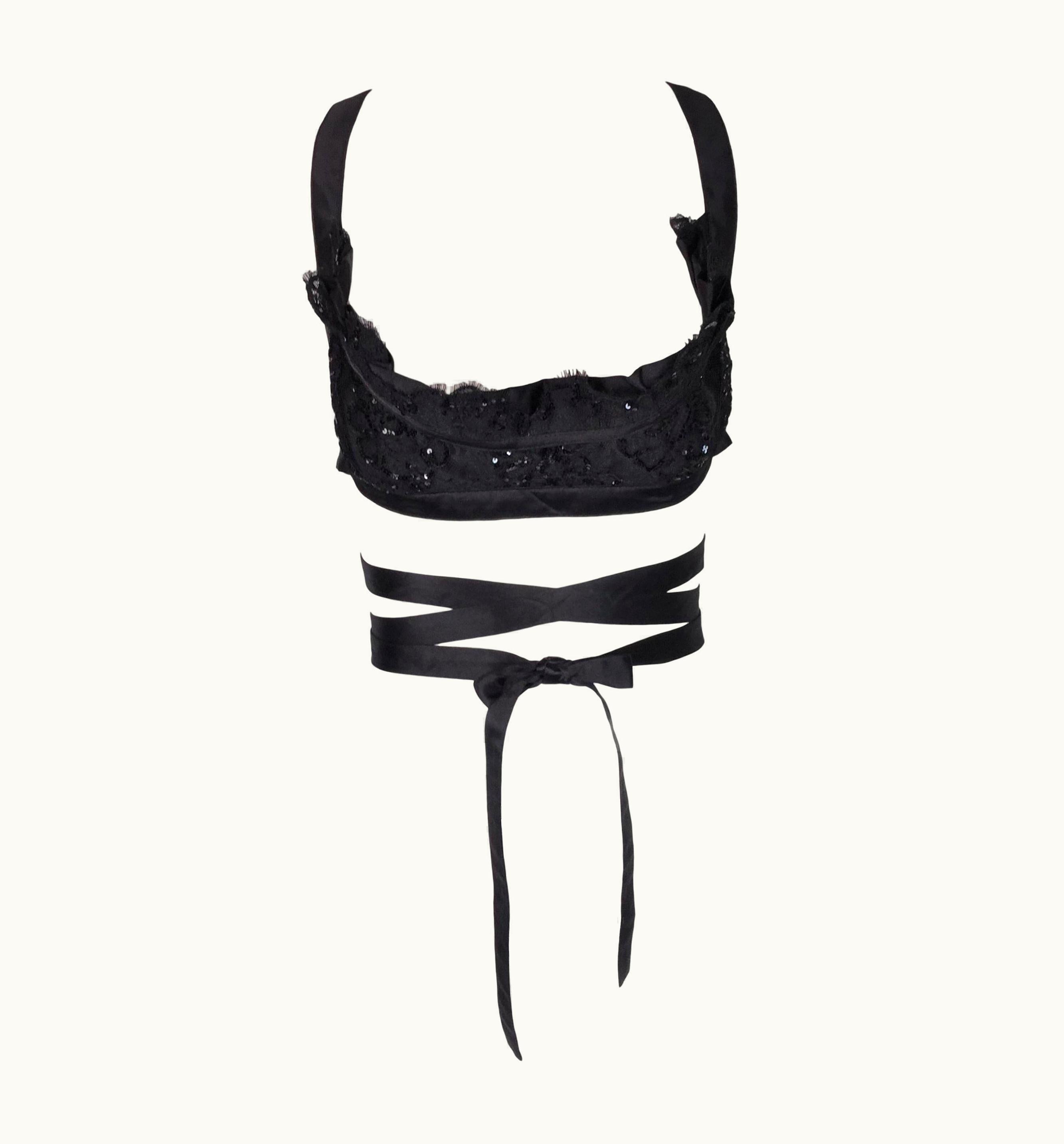 Vivienne Westwood Vintage 1990' Vivienne Westwood Couture Black Lace Ballet Wrap Bra Crop Top
