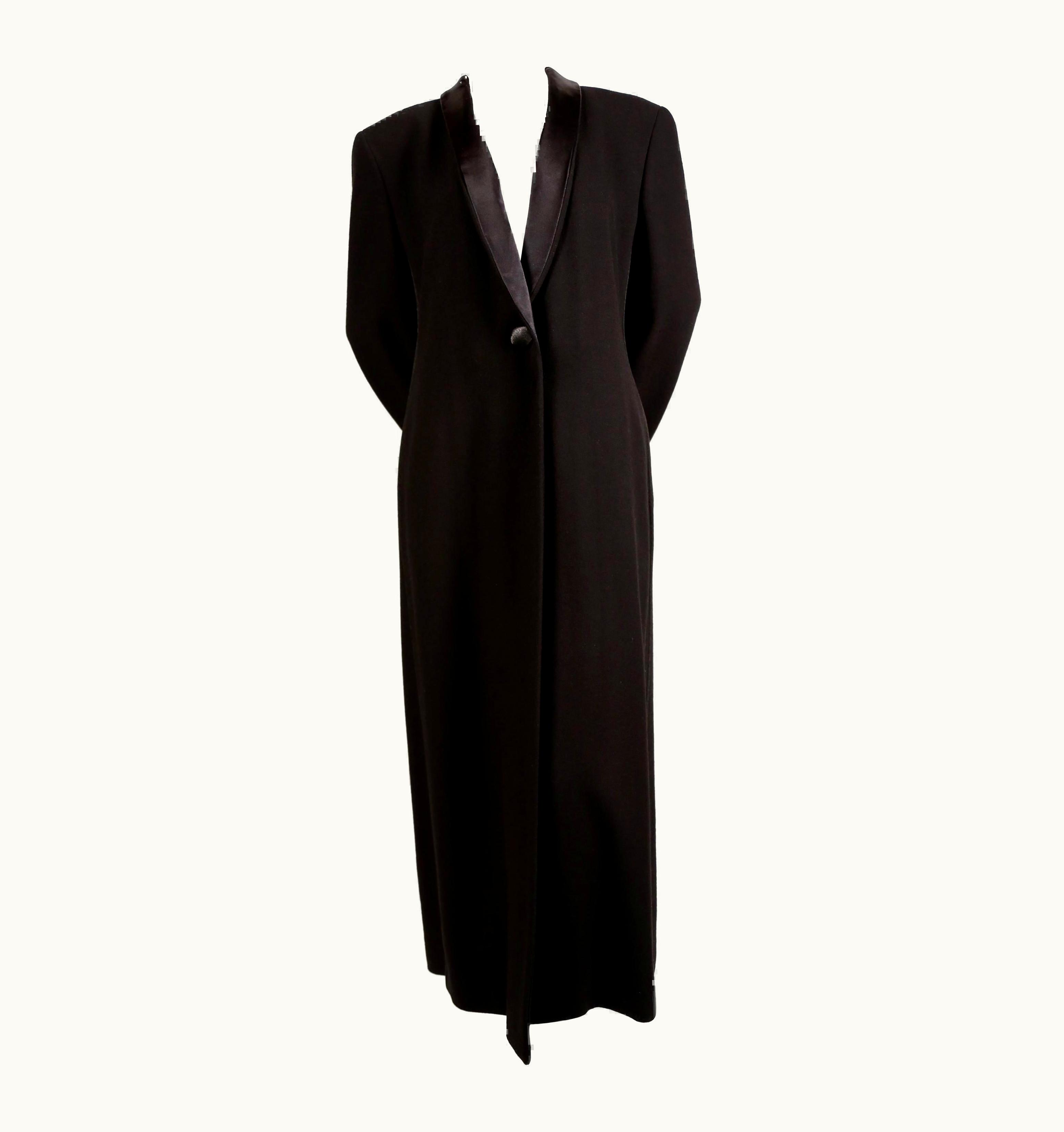 Giorgio Armani 1990' Giorgio Armani Black Wool Tuxedo Coat With Satin And Cord Trim