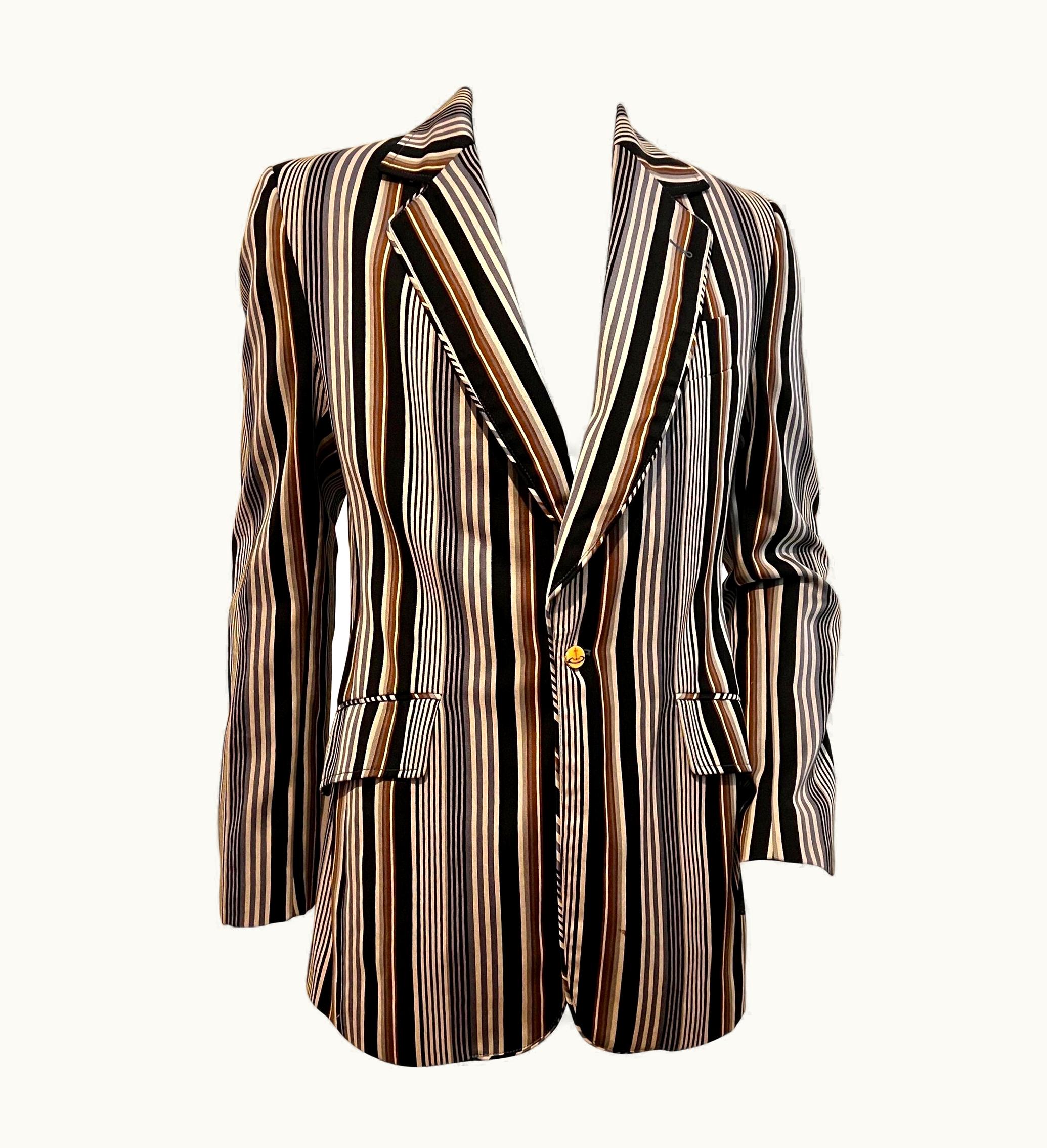 Vivienne Westwood Vintage 1990' Vivienne Westwood Man Multi Stripe Jacket With Cuff Link Buttons
