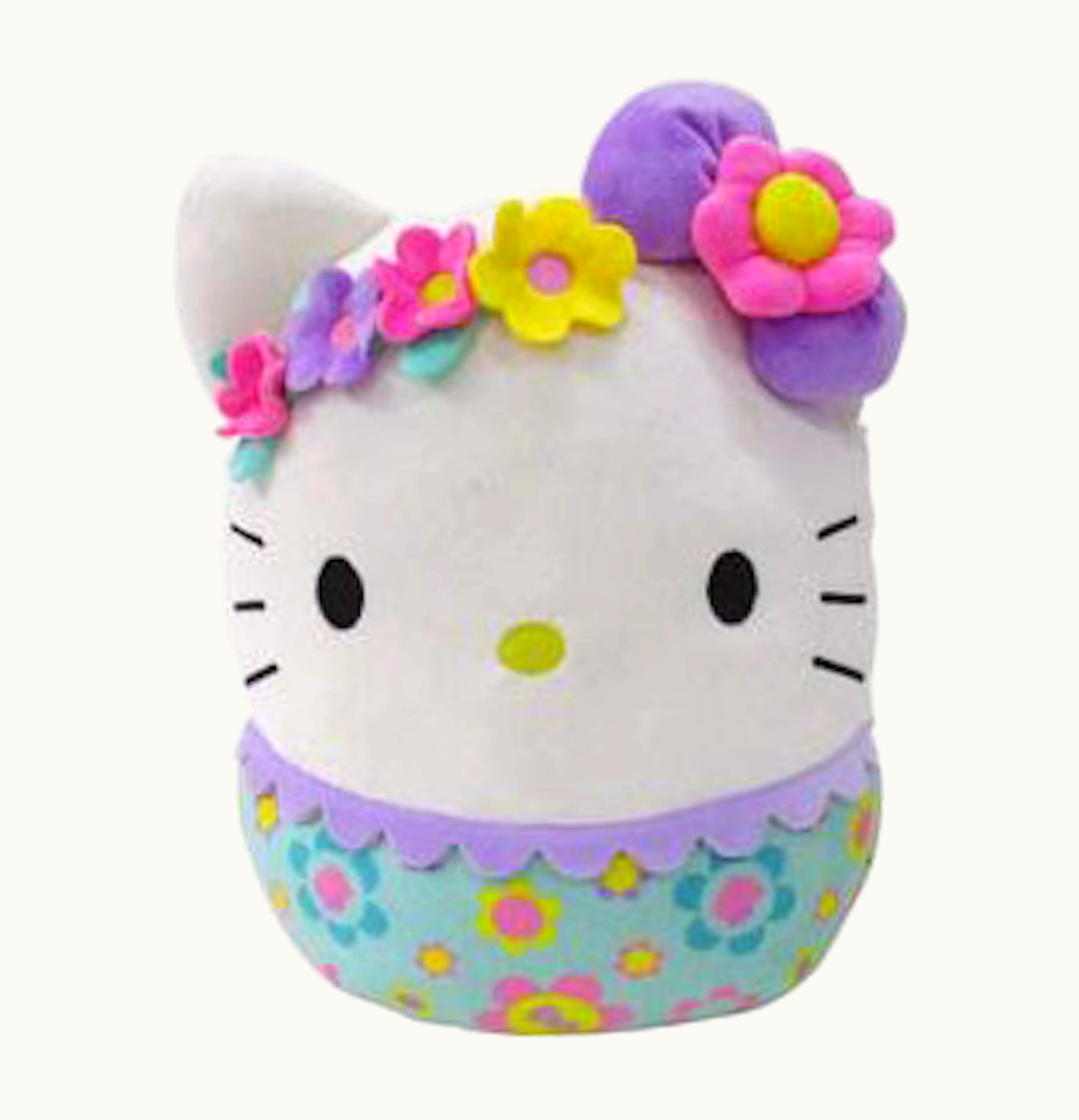 Squishmallow Squishmallow Sanrio Hello Kitty Floral Pattern 20 Inch Plush White Blue