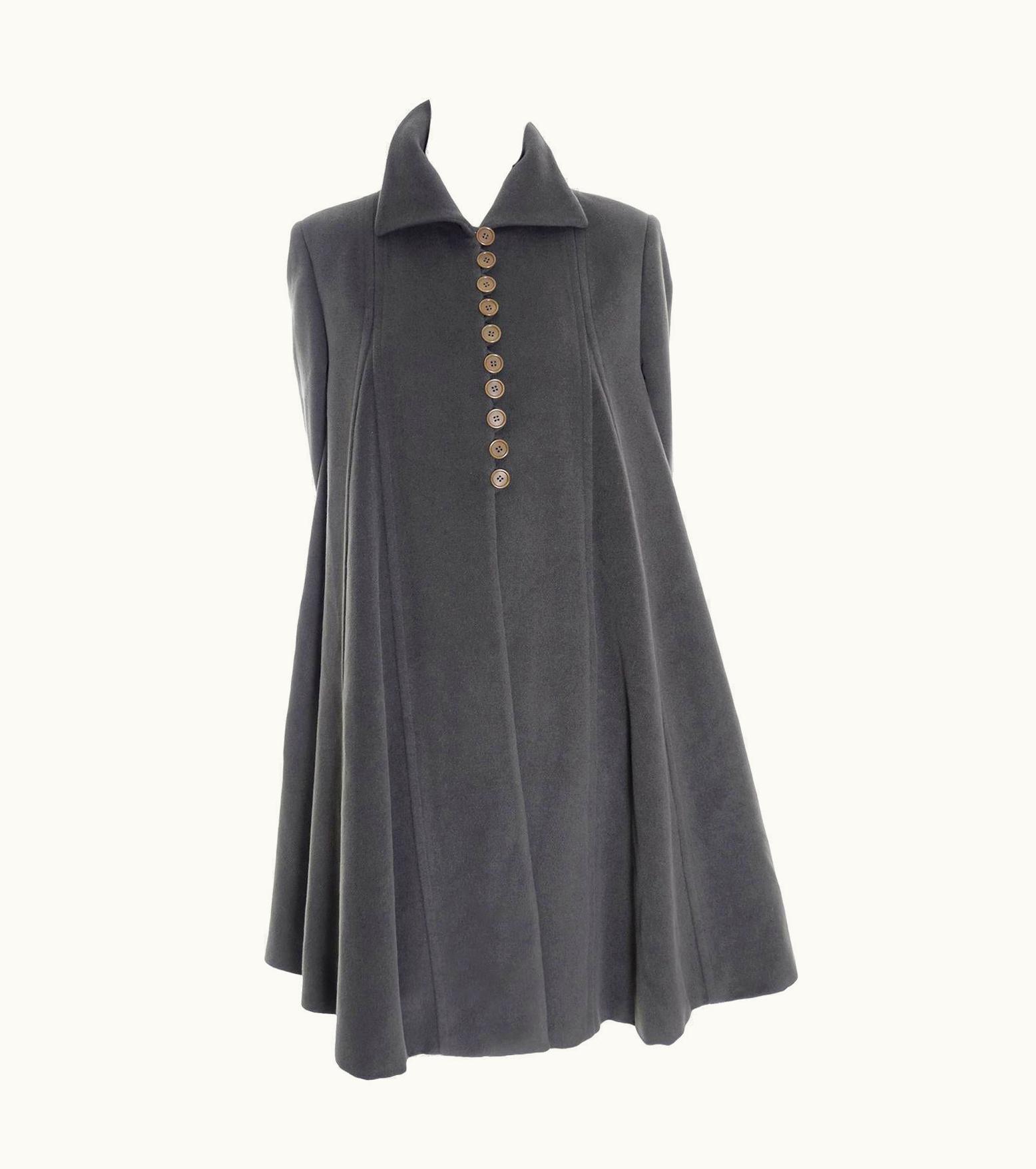Giorgio Armani Giorgio Armani Vintage Swing Coat In Gray Cashmere Wool Angora Vestimenta Spa