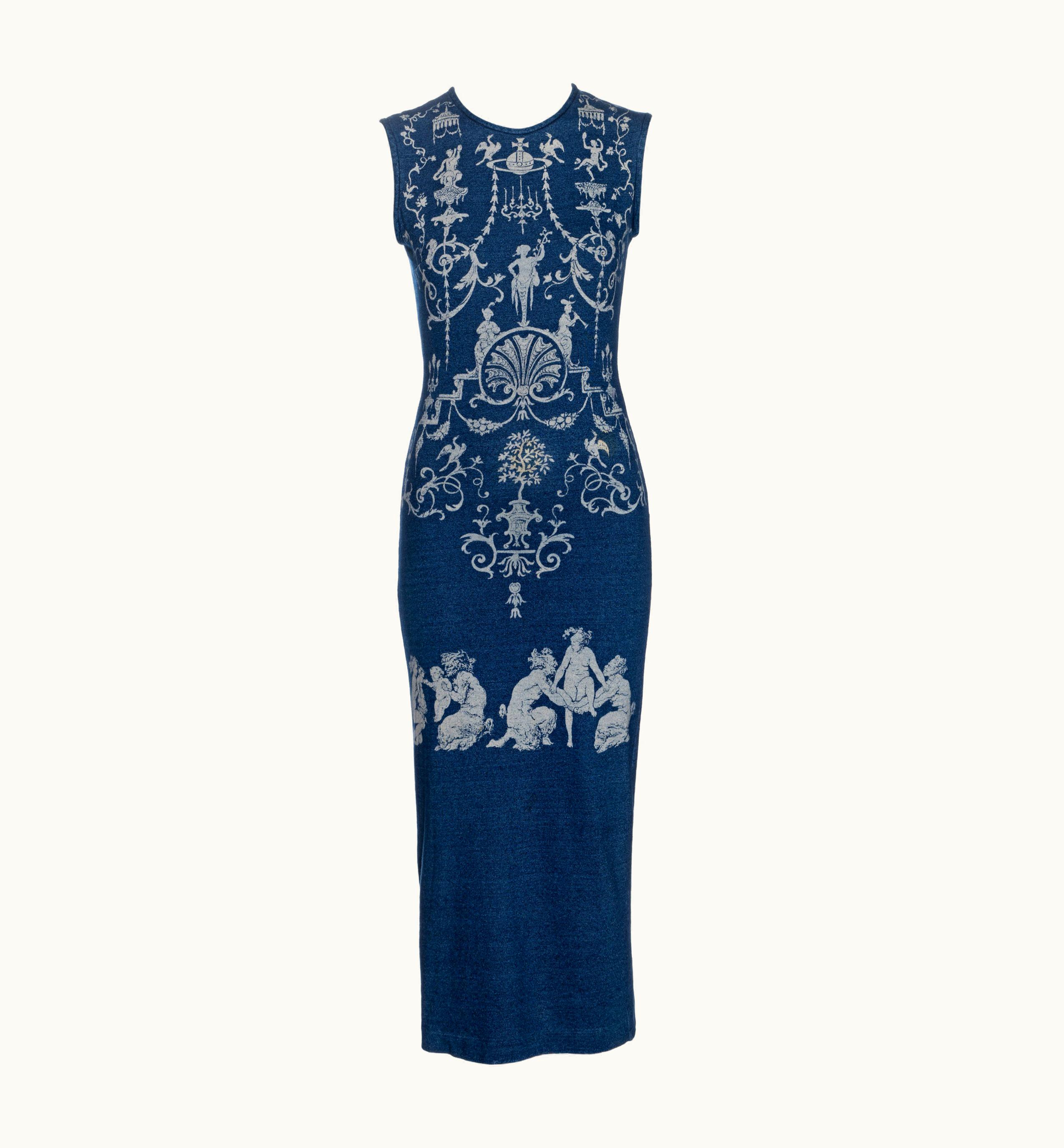 Vivienne Westwood Vivienne Westwood Indigo Cotton Jersey Dress Printed Dress, S/S 1991