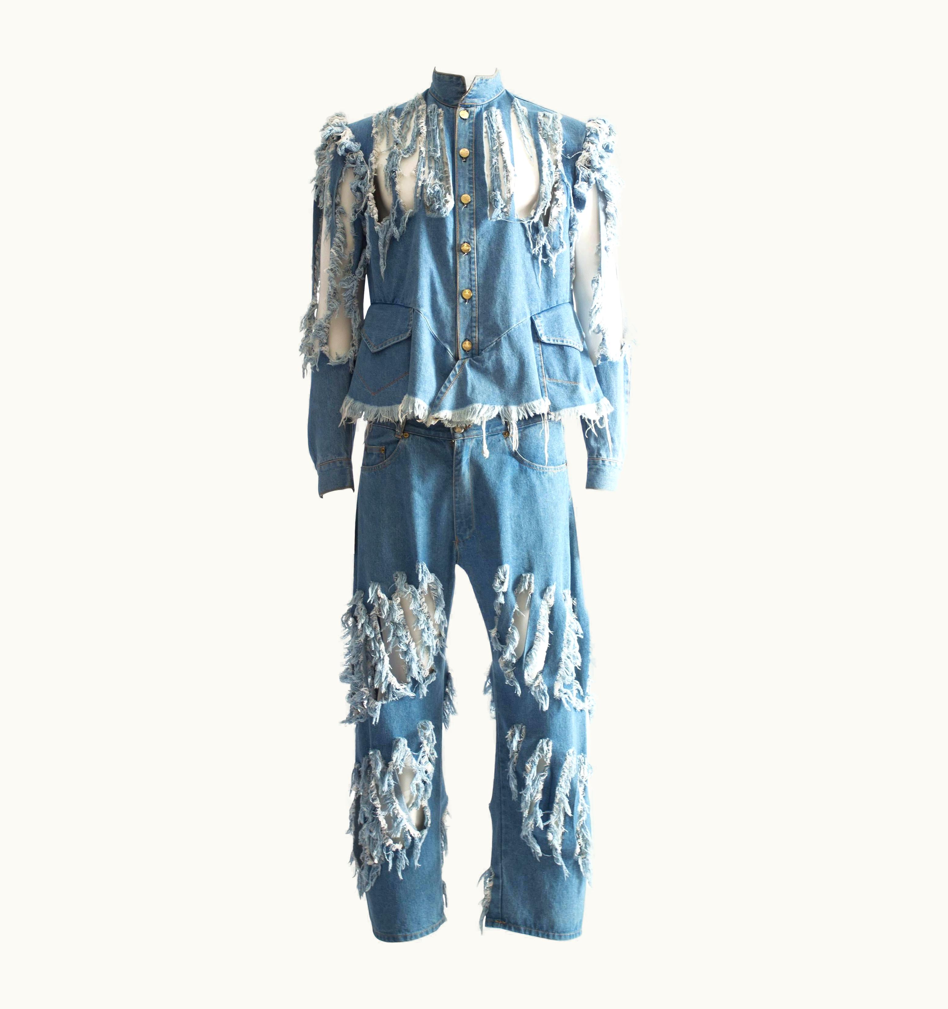 Vivienne Westwood Vivienne Westwood Mens 'Cut, Slash And Pull' Denim Suit, S/S 1991