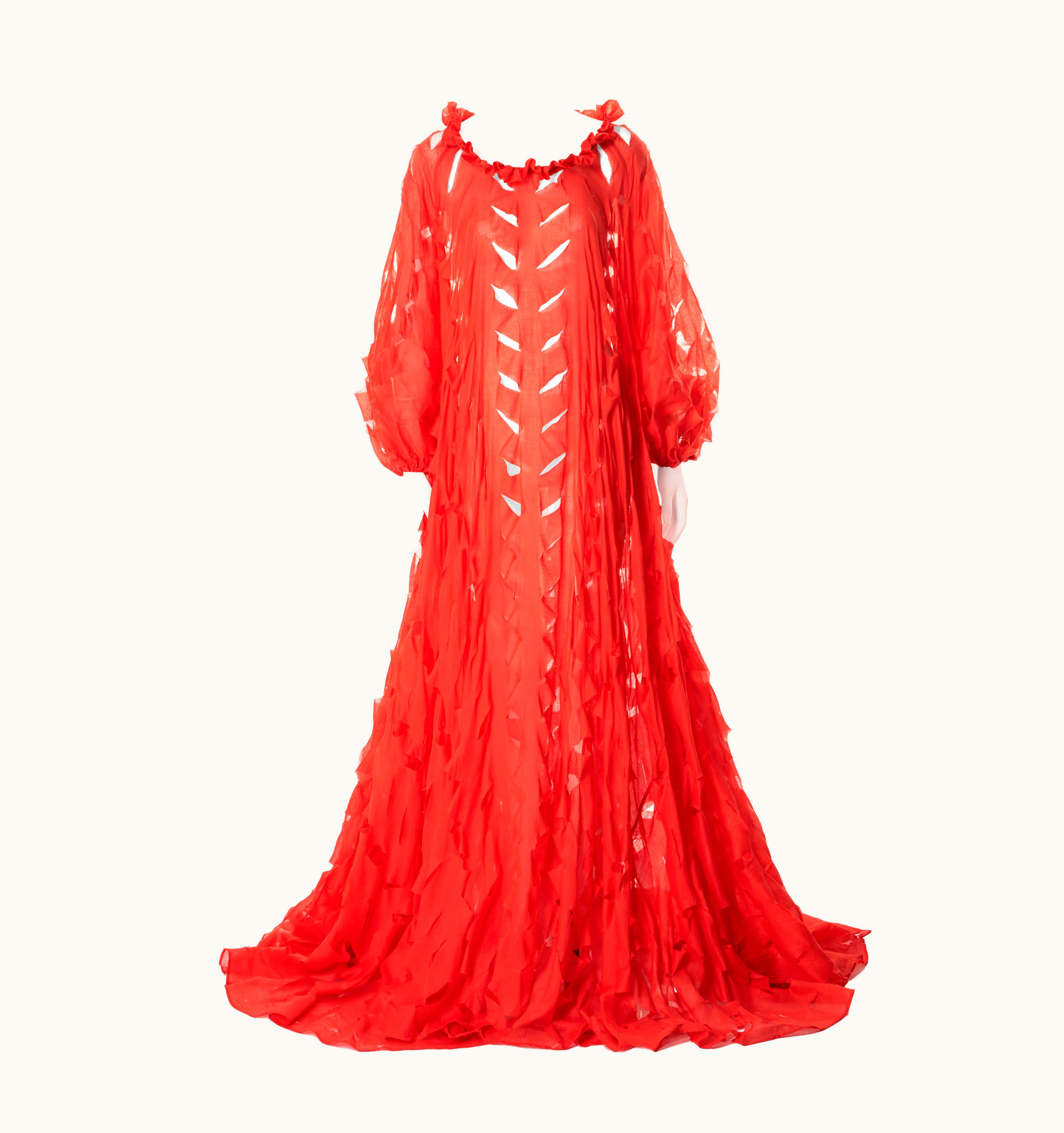 Vivienne Westwood Vivienne Westwood Hand-cut Red Cotton Circle-cut Dress, S/S 1991