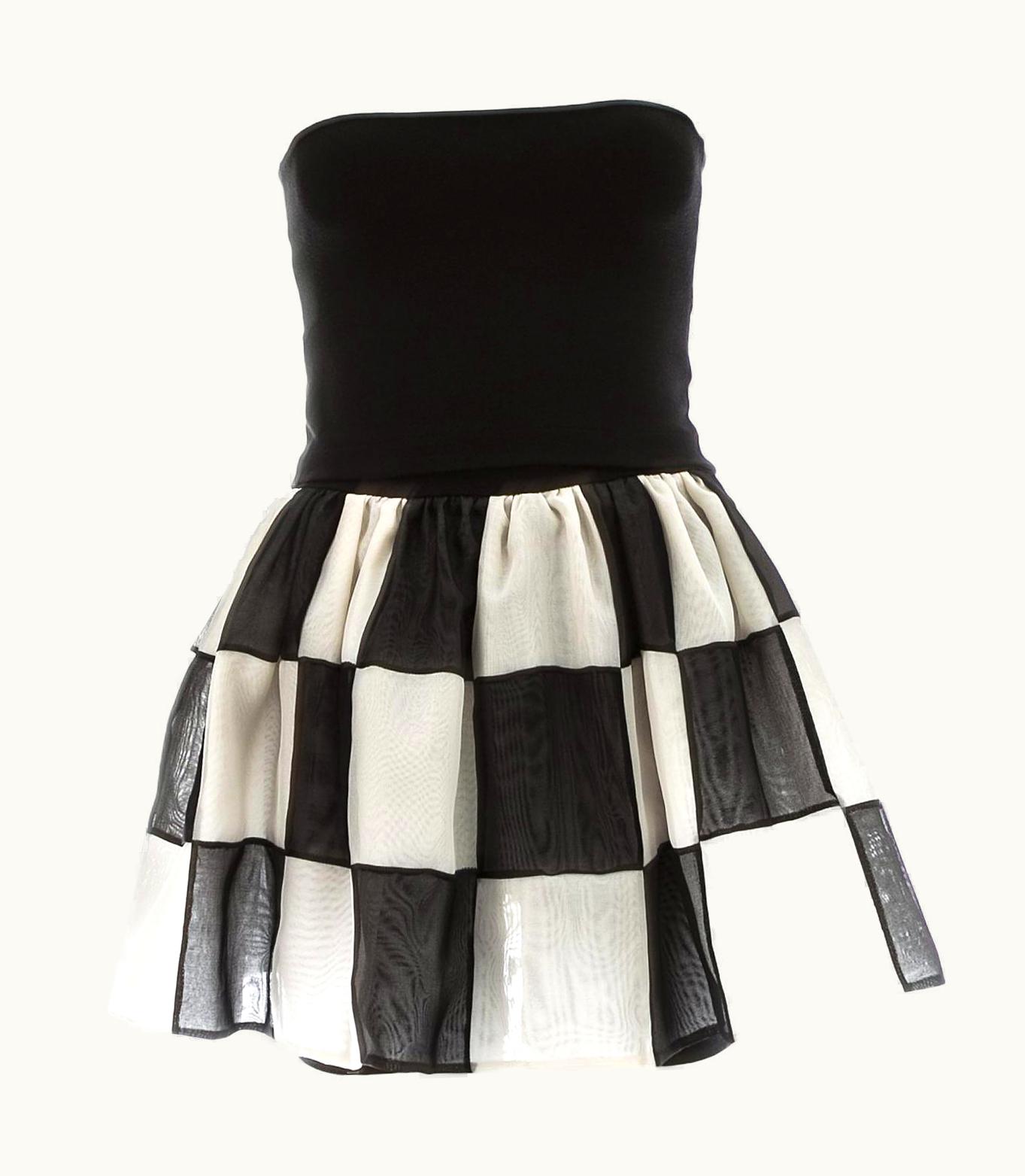 Dolce & Gabbana Dolce Gabbana Cotton Jersey Playsuit With Checkerboard Print Skirt, S/S 1991