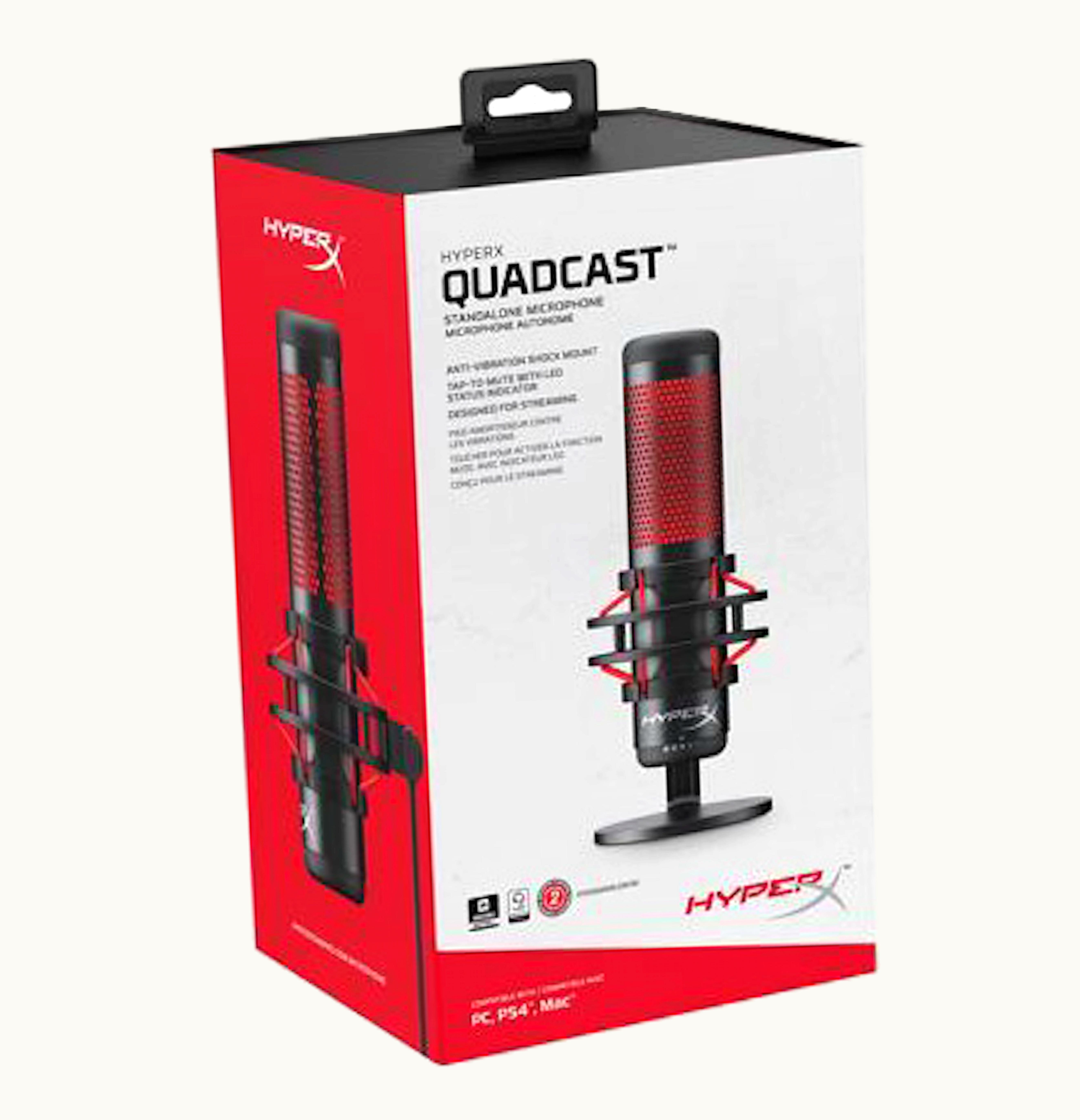 HyperX HyperX QuadCast Wired Multi Pattern Electret Condenser Microphone HX MICQC BK Black