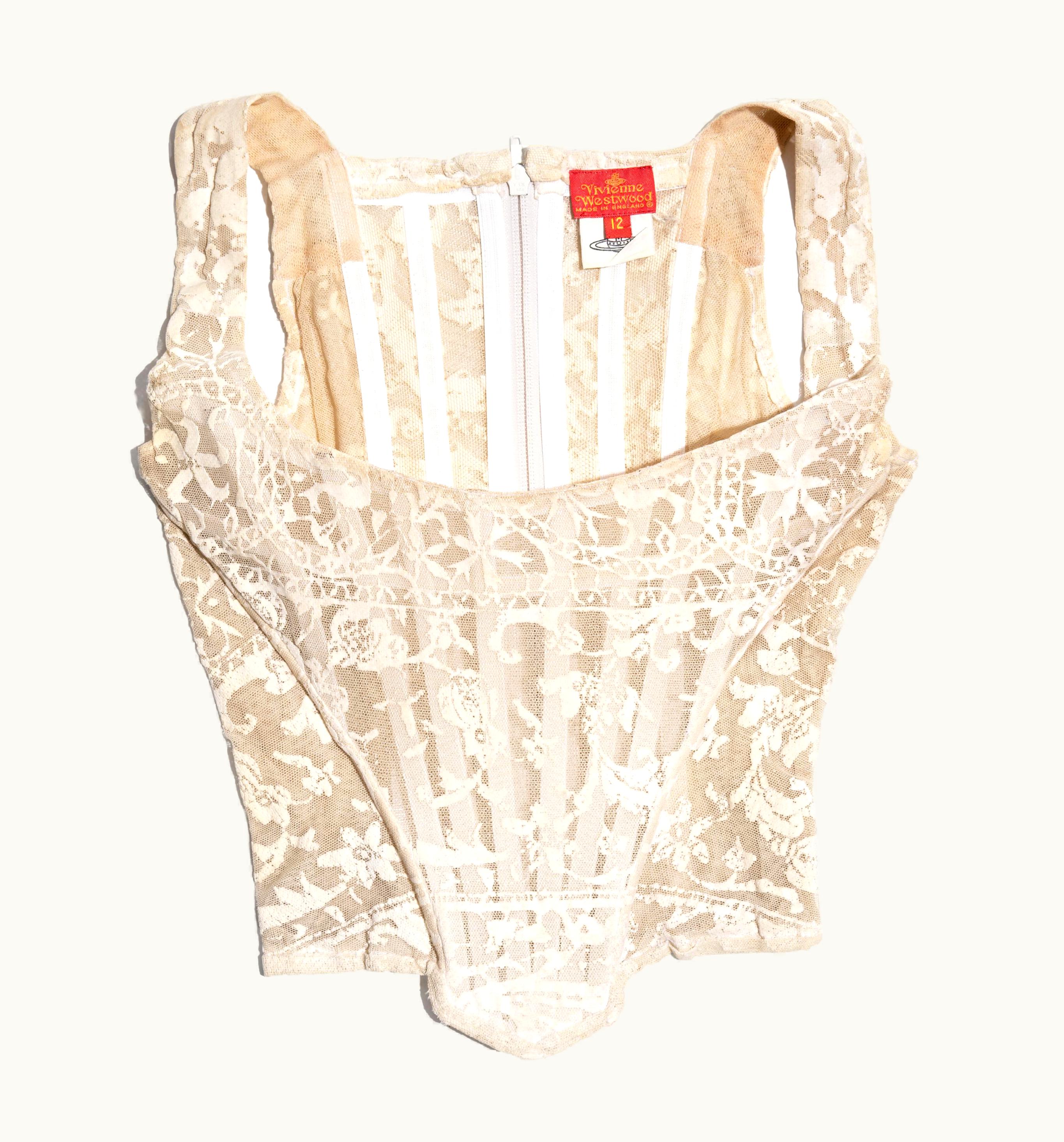 Vivienne Westwood Vivienne Westwood Cream Cotton Mesh Corset, AW 1992