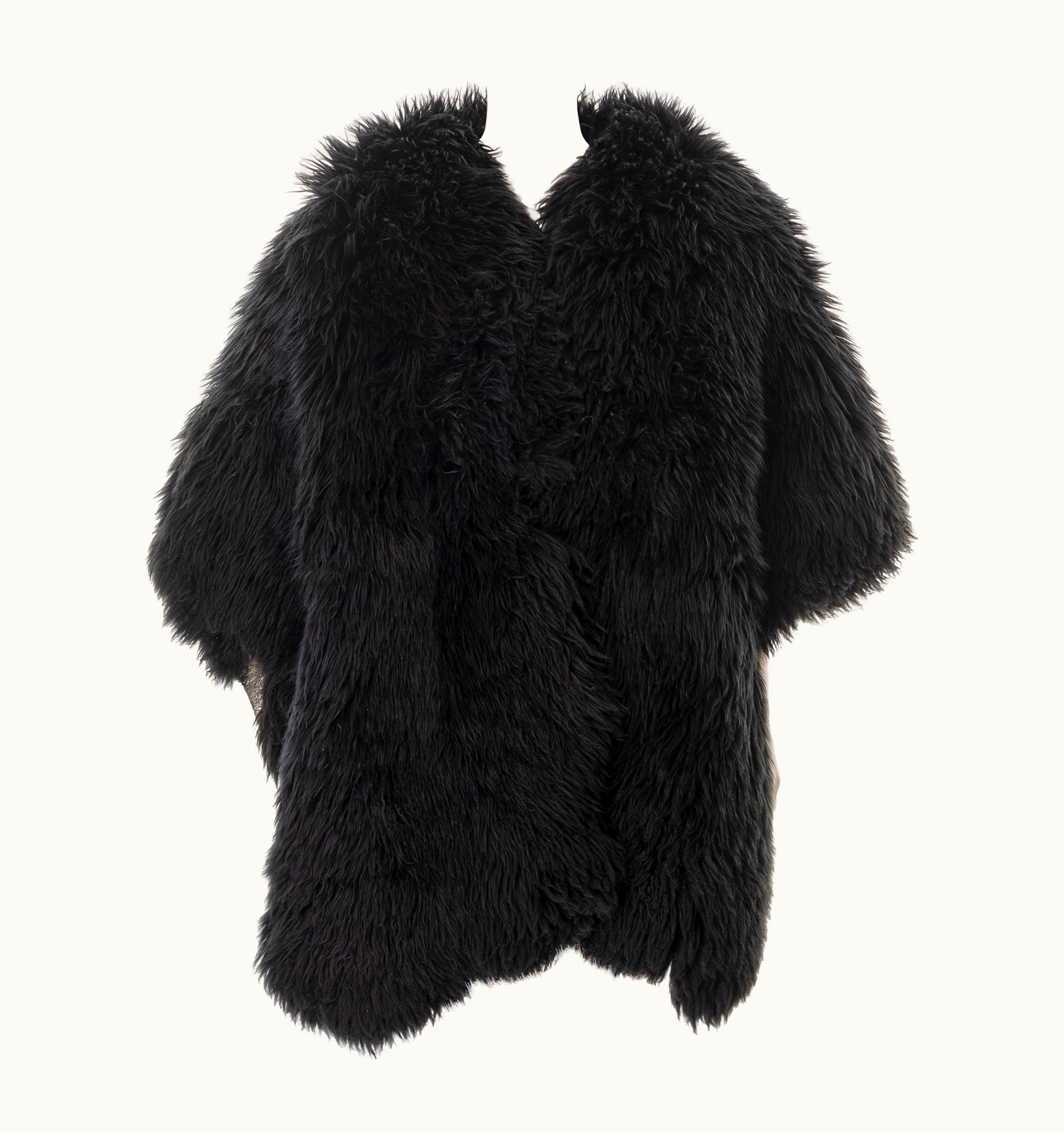 Vivienne Westwood Vivienne Westwood Black Sheepskin Oversized Shawl, AW 1992
