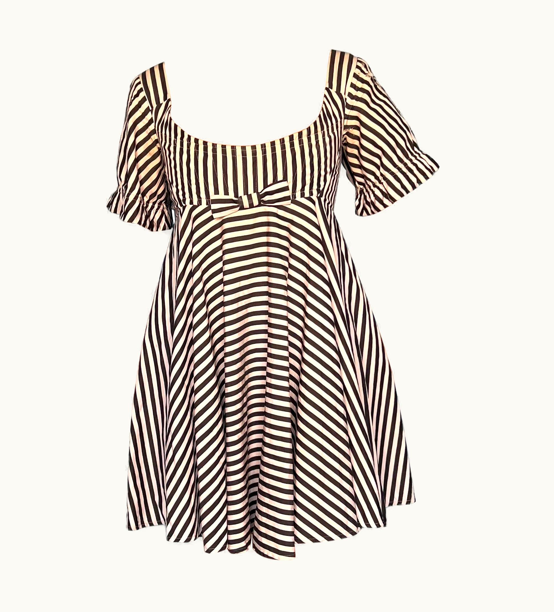 Vivienne Westwood Vivienne Westwood Spring 1992 Corseted Striped Babydoll Dress