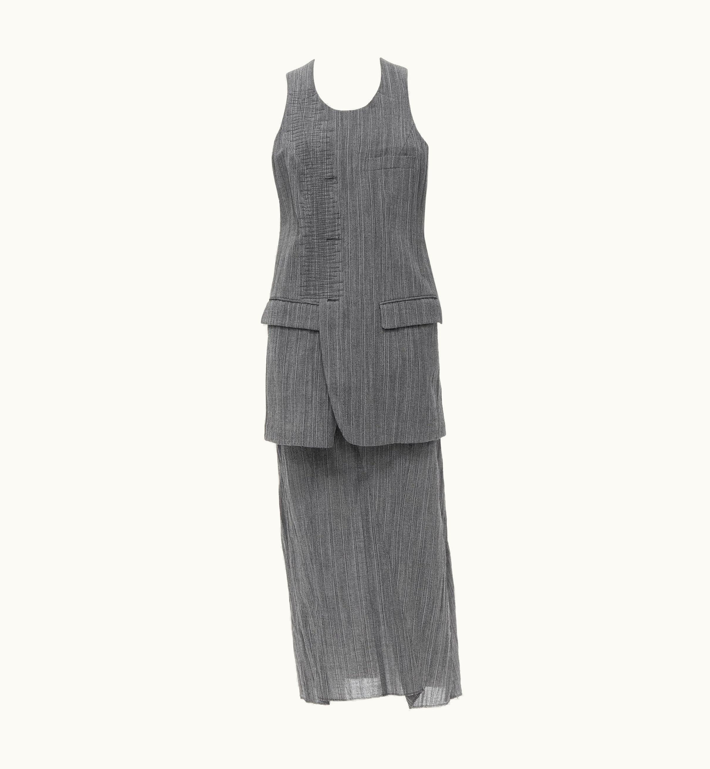 Junya Watanabe Rare Vintage Junya Watanabe 1992 Grey Crinkled Deconstructed Pullover Vest