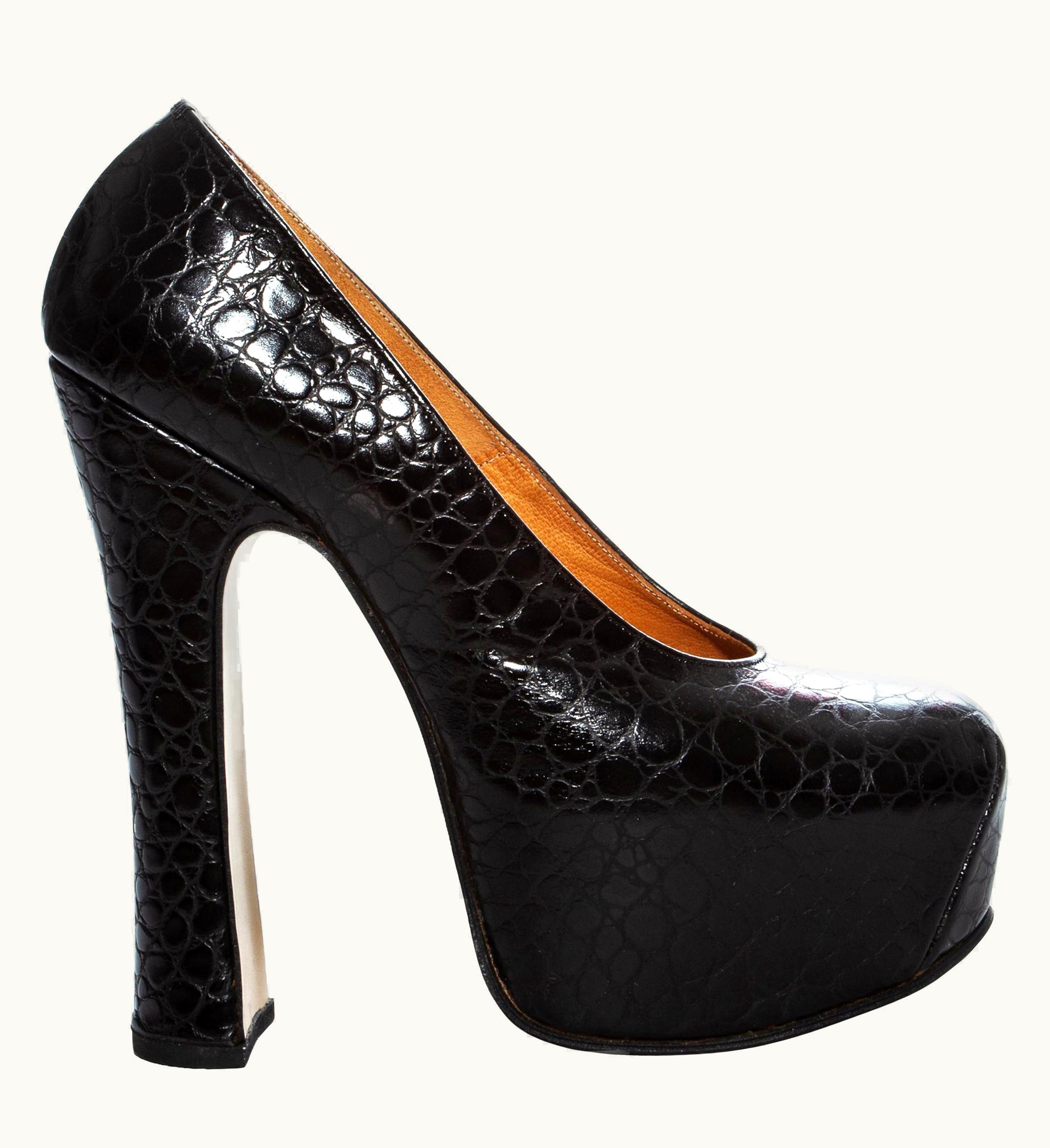 Vivienne Westwood Vivienne Westwood Black Leather Elevated Court Shoes, AW 1993
