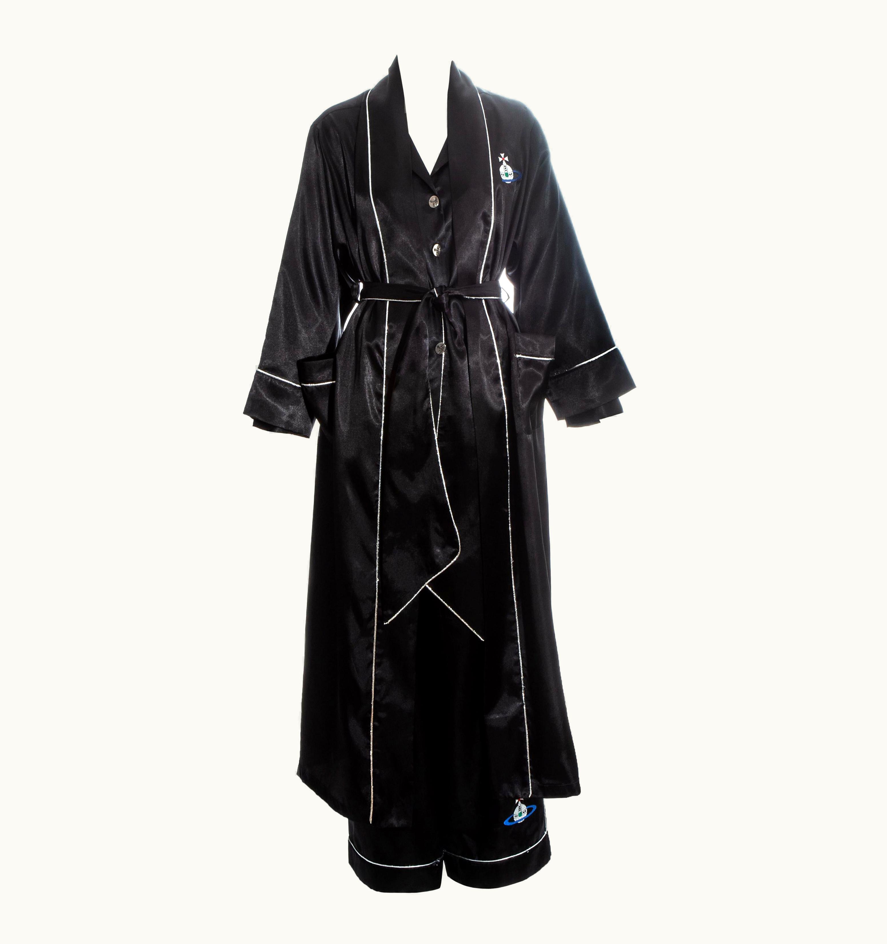 Vivienne Westwood Vivienne Westwood Black Embroidered 3 Piece Pyjama Suit, S/S 1993