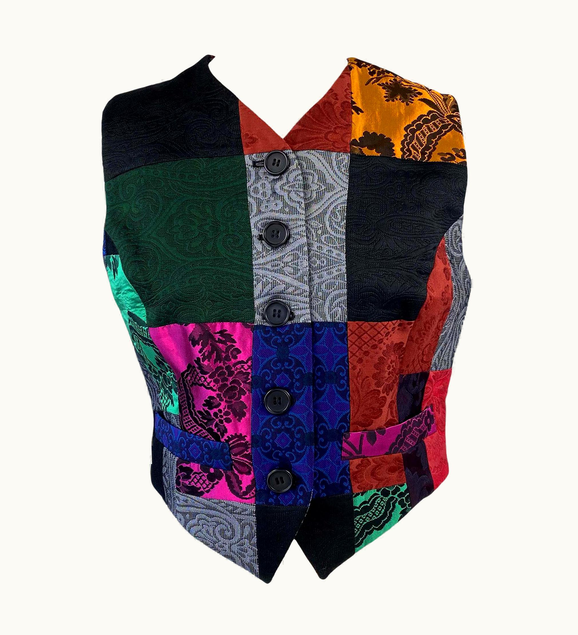 Dolce & Gabbana S/S 1993 Dolce & Gabbana Patchwork Button Up Bohemian Vest
