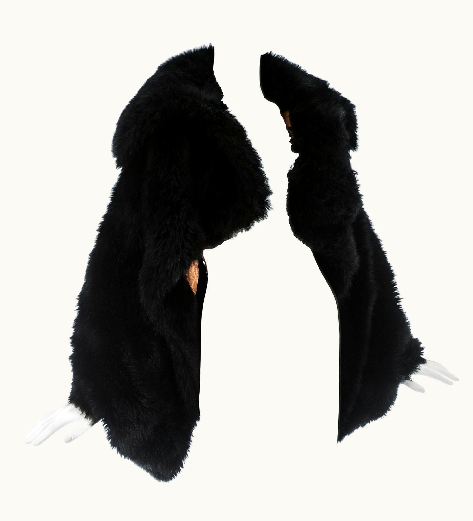 Vivienne Westwood Vivienne Westwood Black Faux Fur Oversized Cropped Jacket, AW 1993