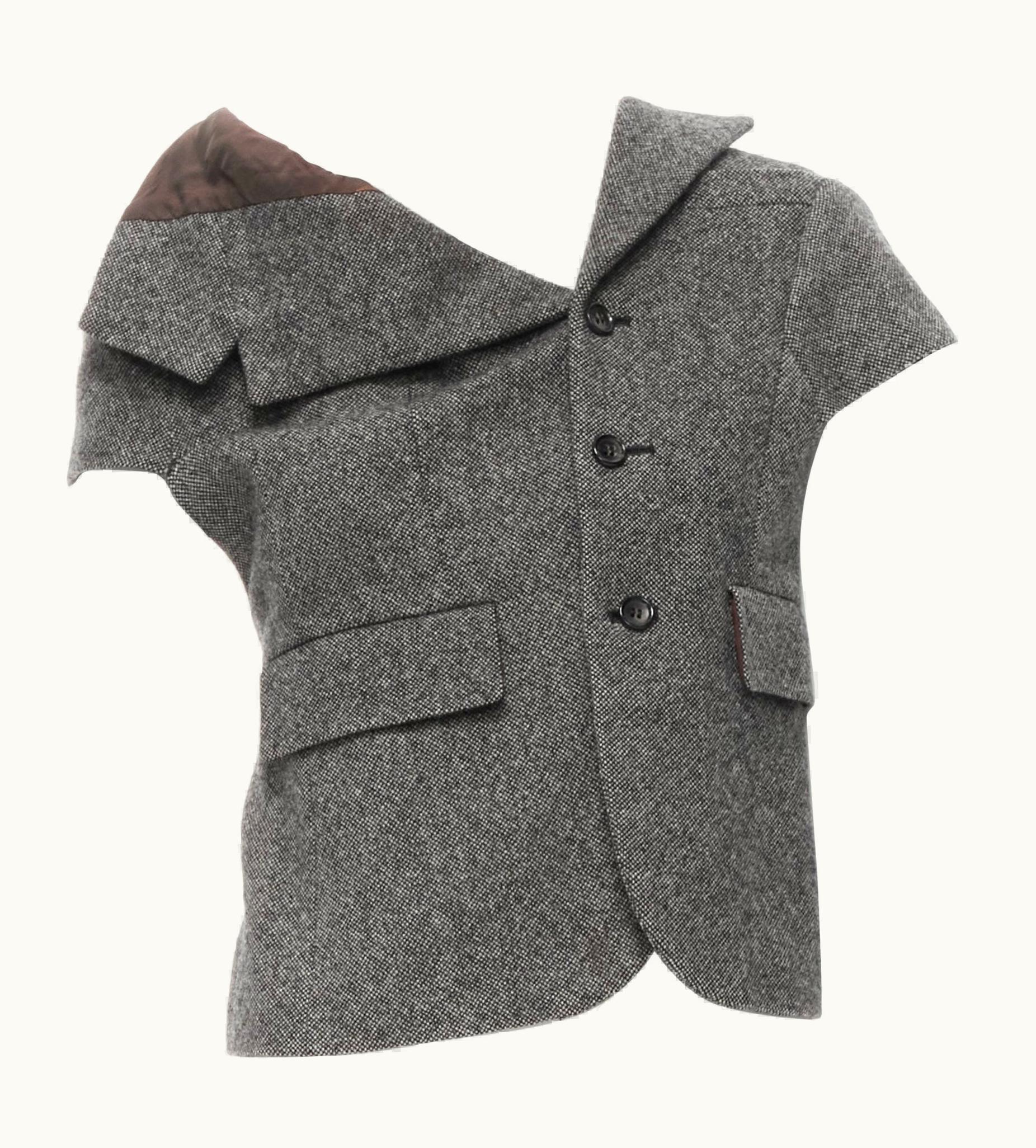 Comme Des Garçons Vintage Comme Des Garcons 1993 Tweed Deconstructed Patchwork Asymmetric Vest