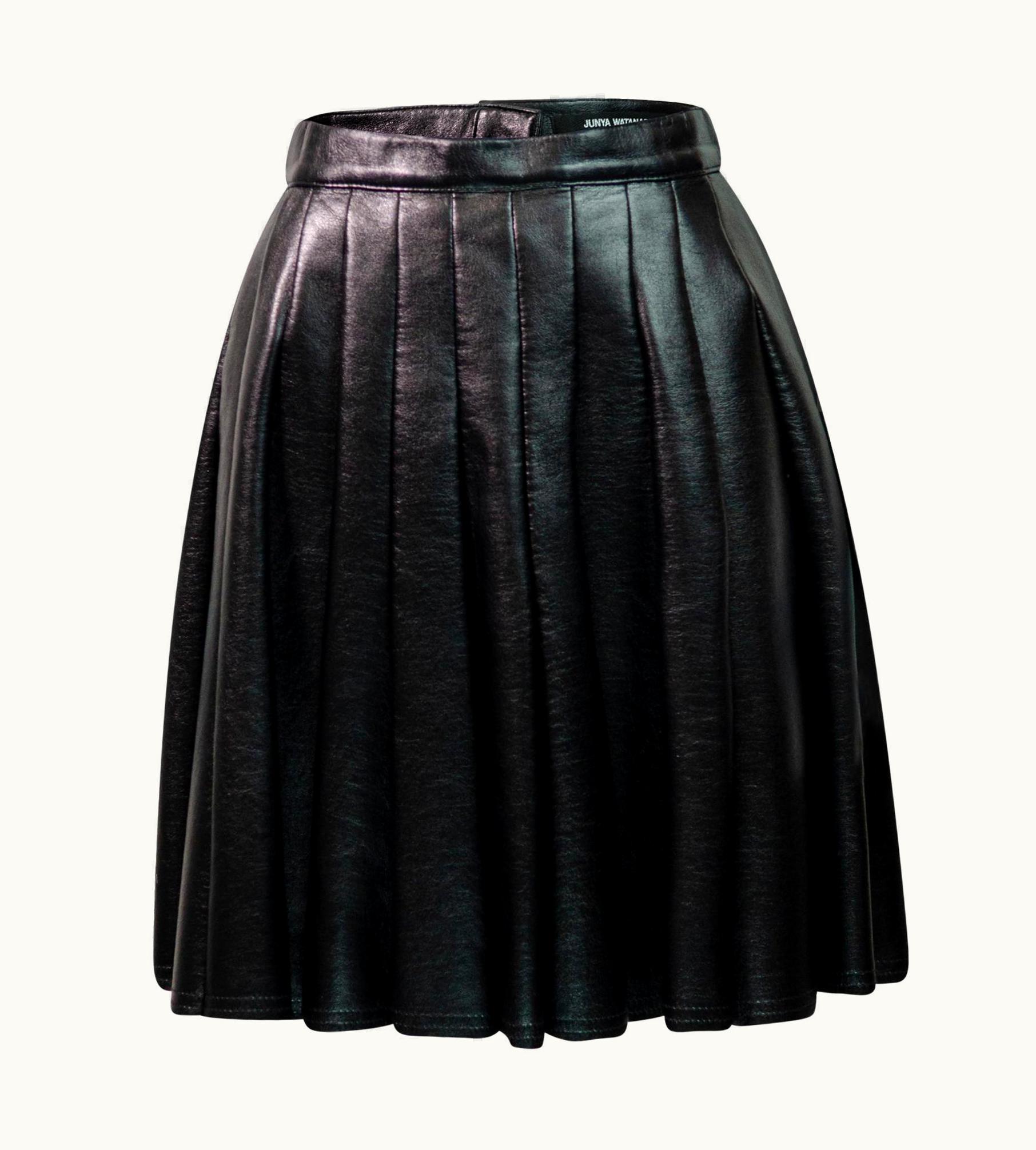 Comme Des Garçons Junya Watanabe Comme Des Garcons Leather Pleated Skirt