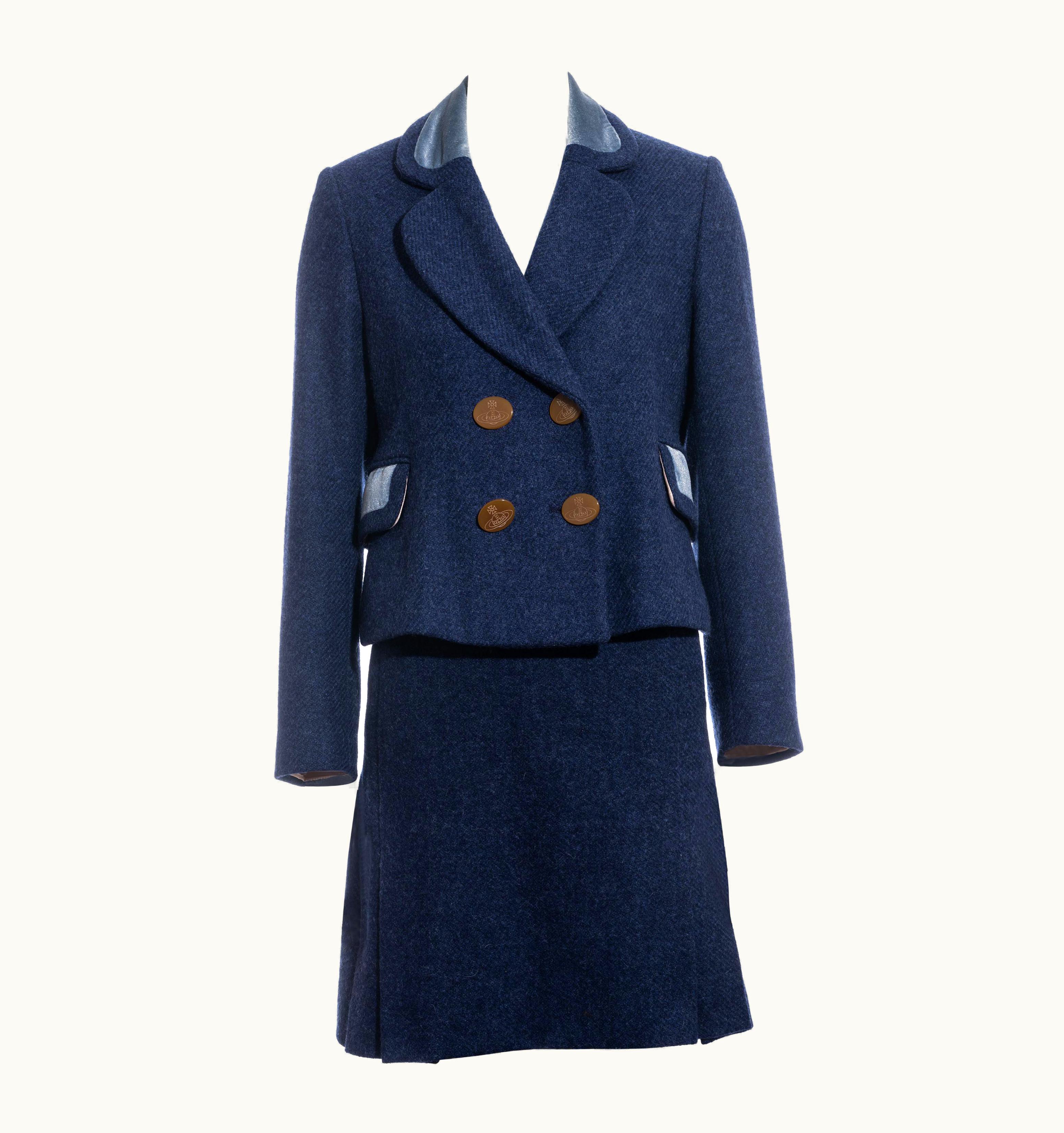 Vivienne Westwood Vivienne Westwood Blue Tweed Skirt Suit, AW 1994