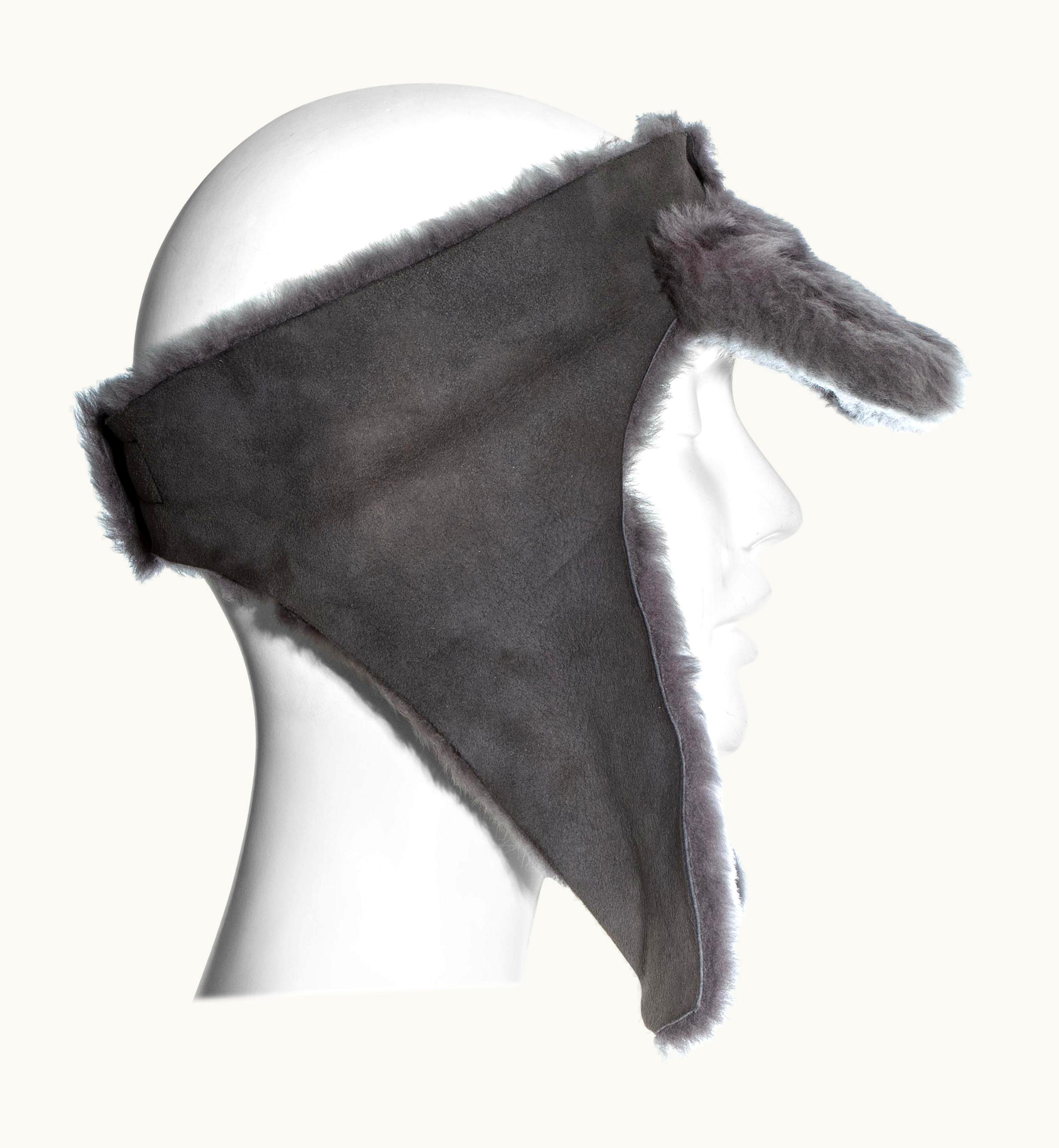Vivienne Westwood Vivienne Westwood Grey Sheepskin Topless Trapper Hat, AW 1994
