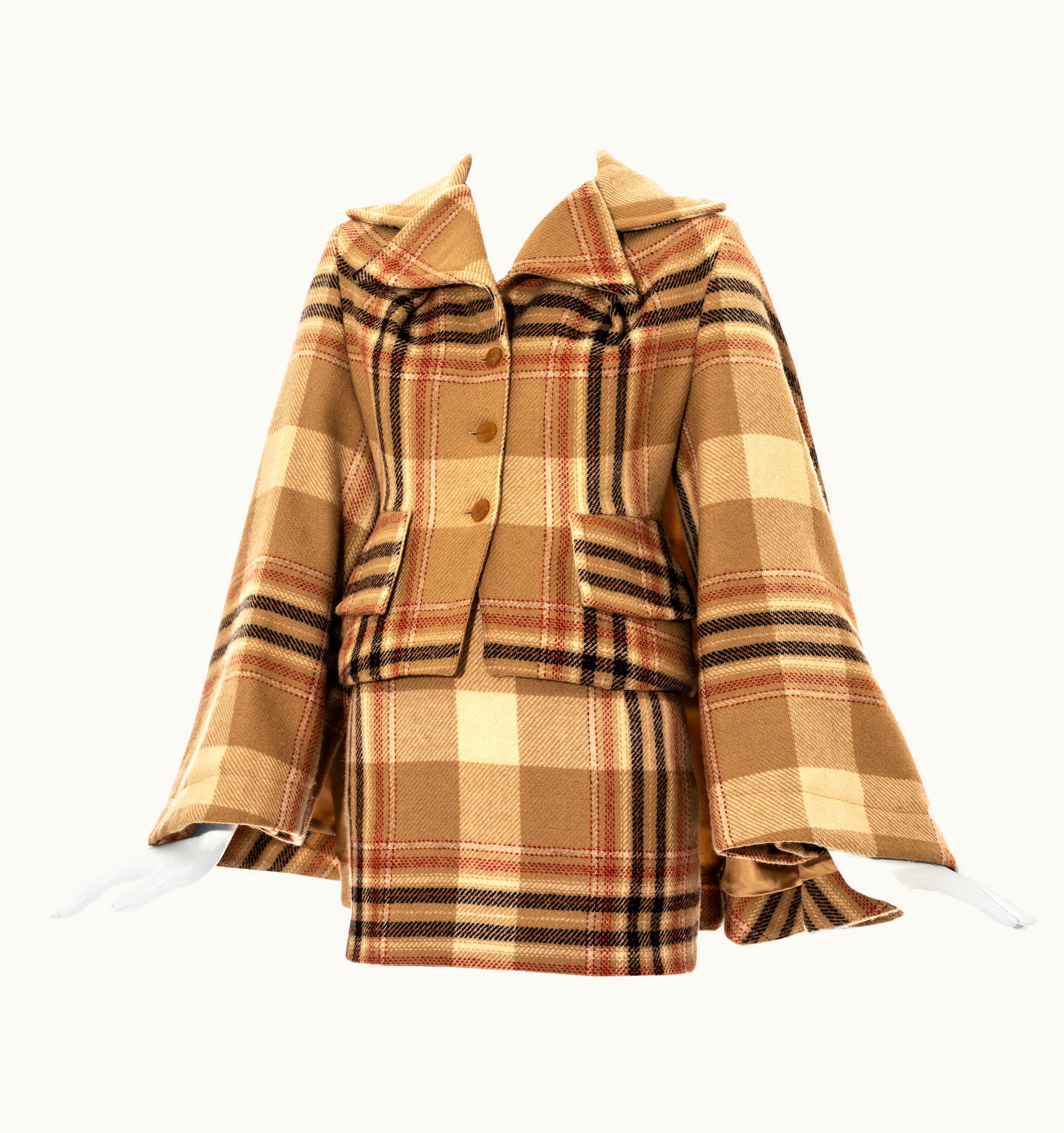 Vivienne Westwood Vivienne Westwood Cream Tartan Tweed Skirt Suit, AW 1994
